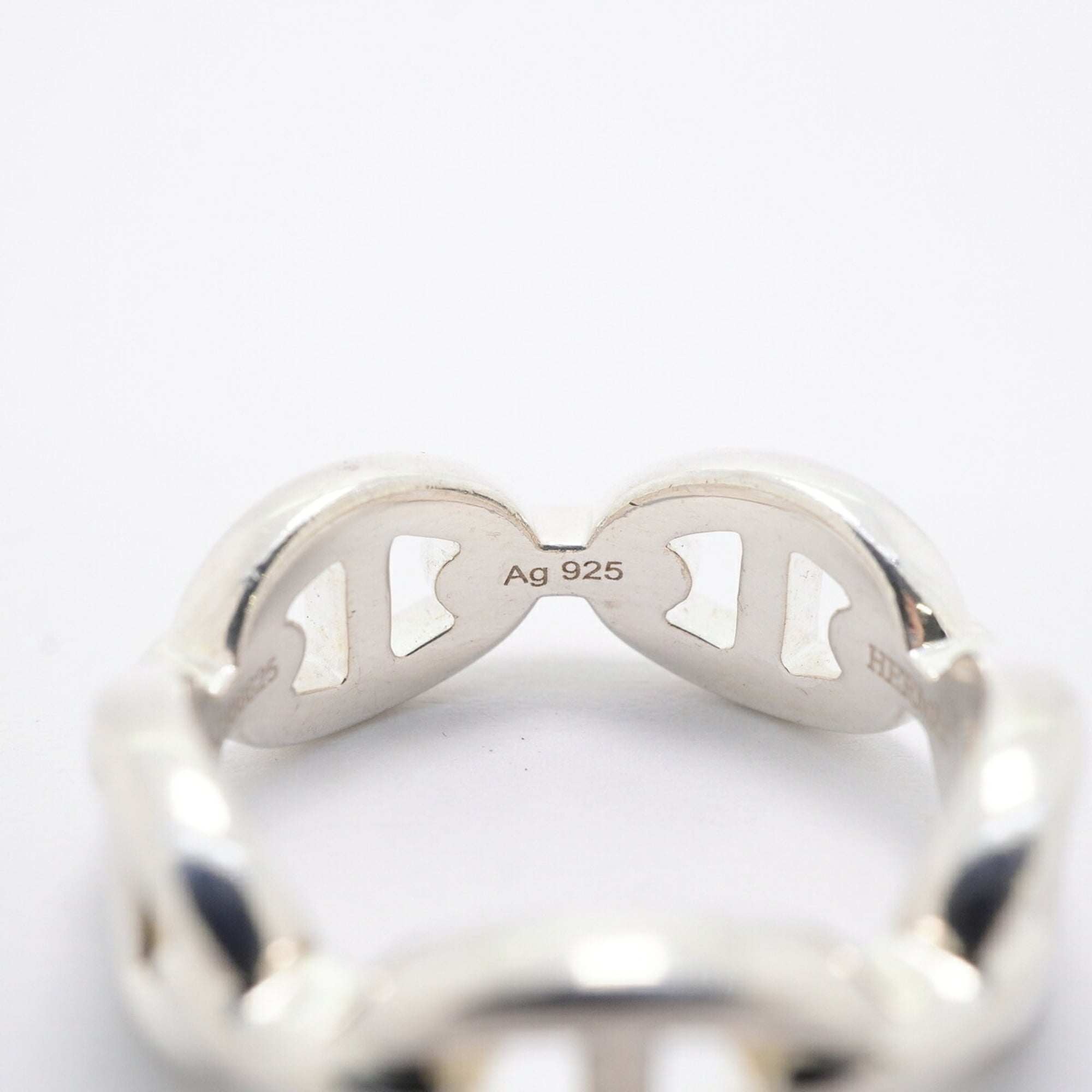 Hermes Silver 925 Band Ring (Pre-Owned)