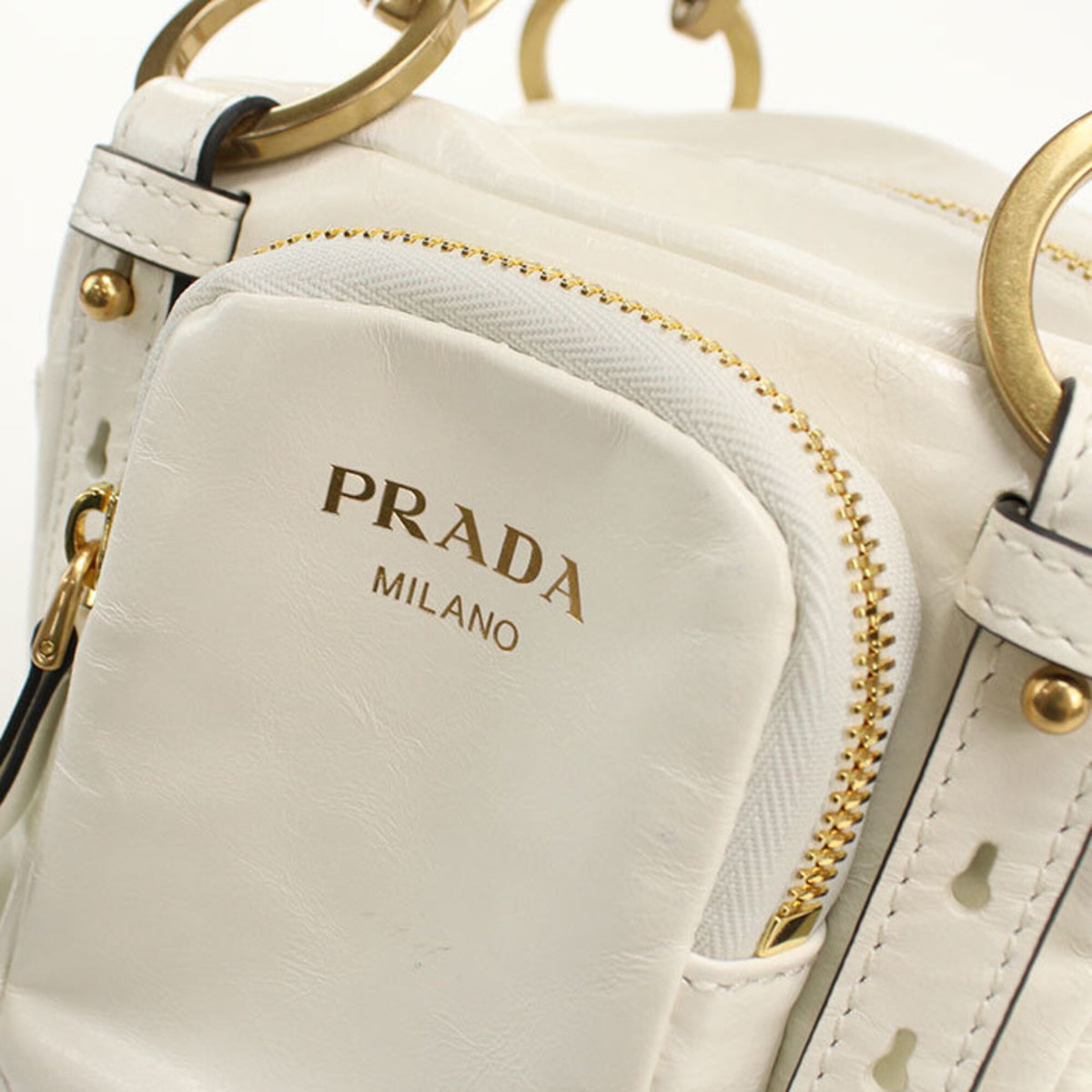 Prada White Leather Handbag (Pre-Owned)