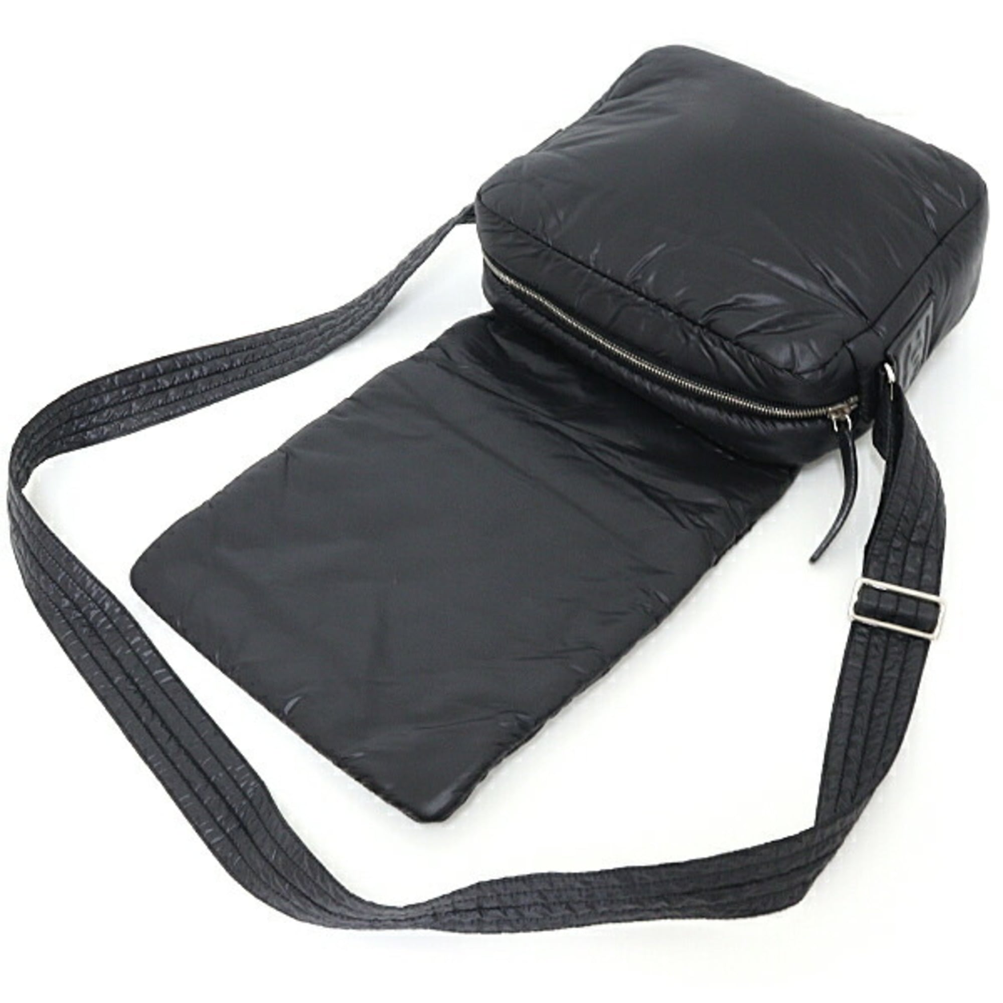 Chanel Coco Cocoon Black Nylon Leather Messenger Bag Shoulder Bag (Pre-Owned)