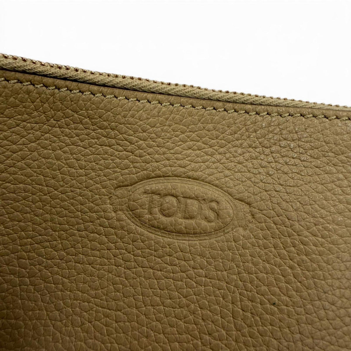 Tod's Beige Leather Handbag Pouch Tote Bag (Pre-Owned)