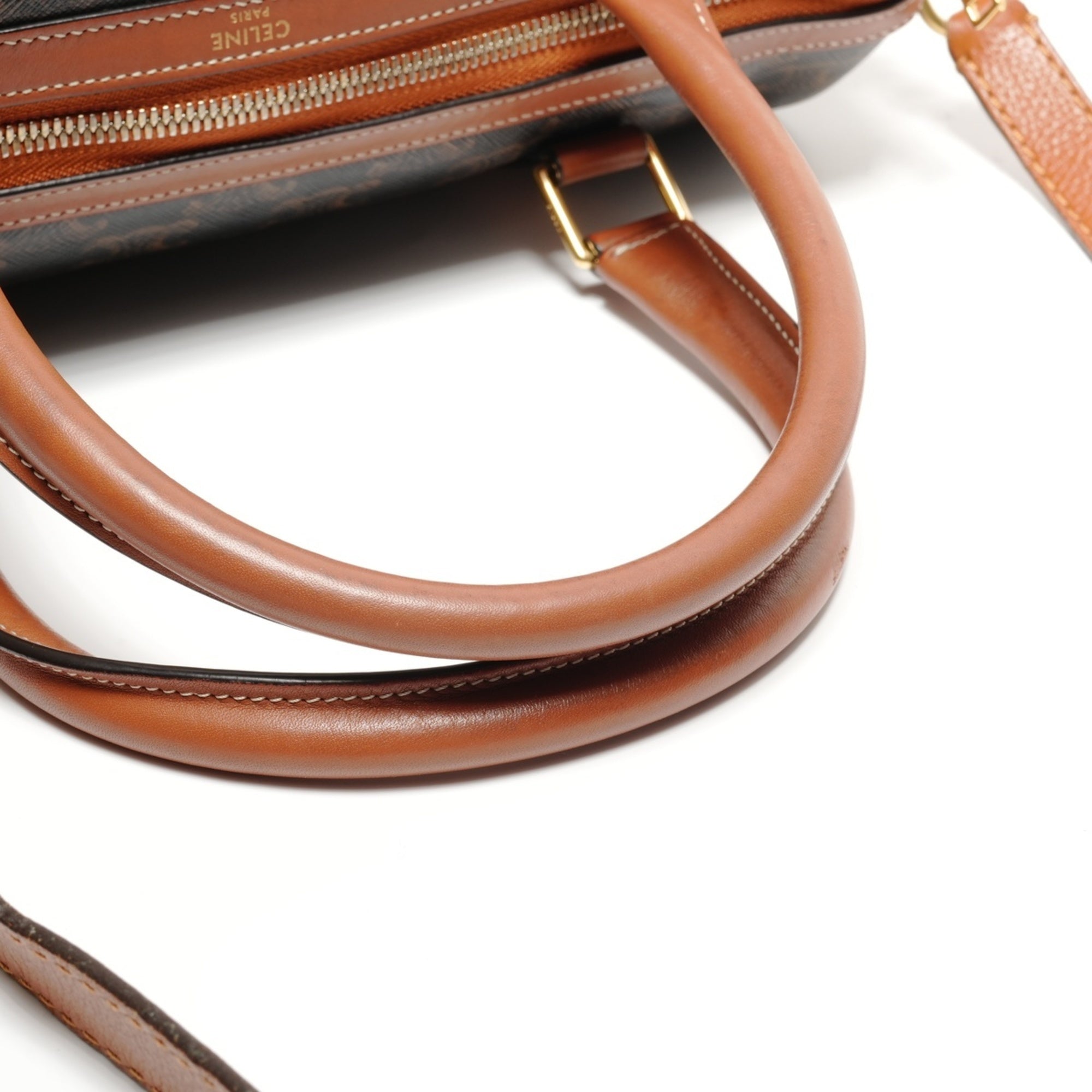 Celine Macadam Brown Pvc Boston Bag (Pre-Owned)