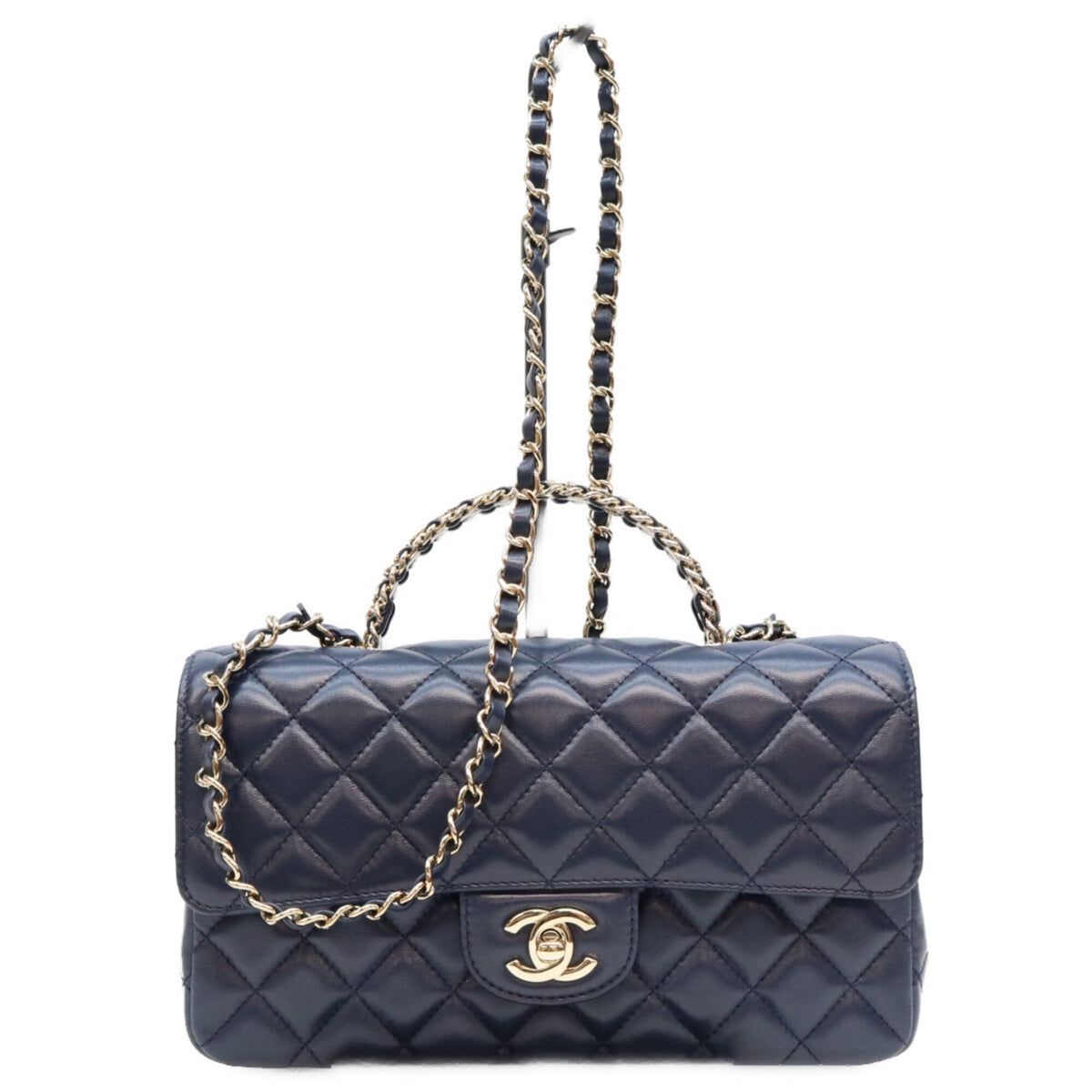 Chanel Navy Leather Shoulder Bag (Pre-Owned)