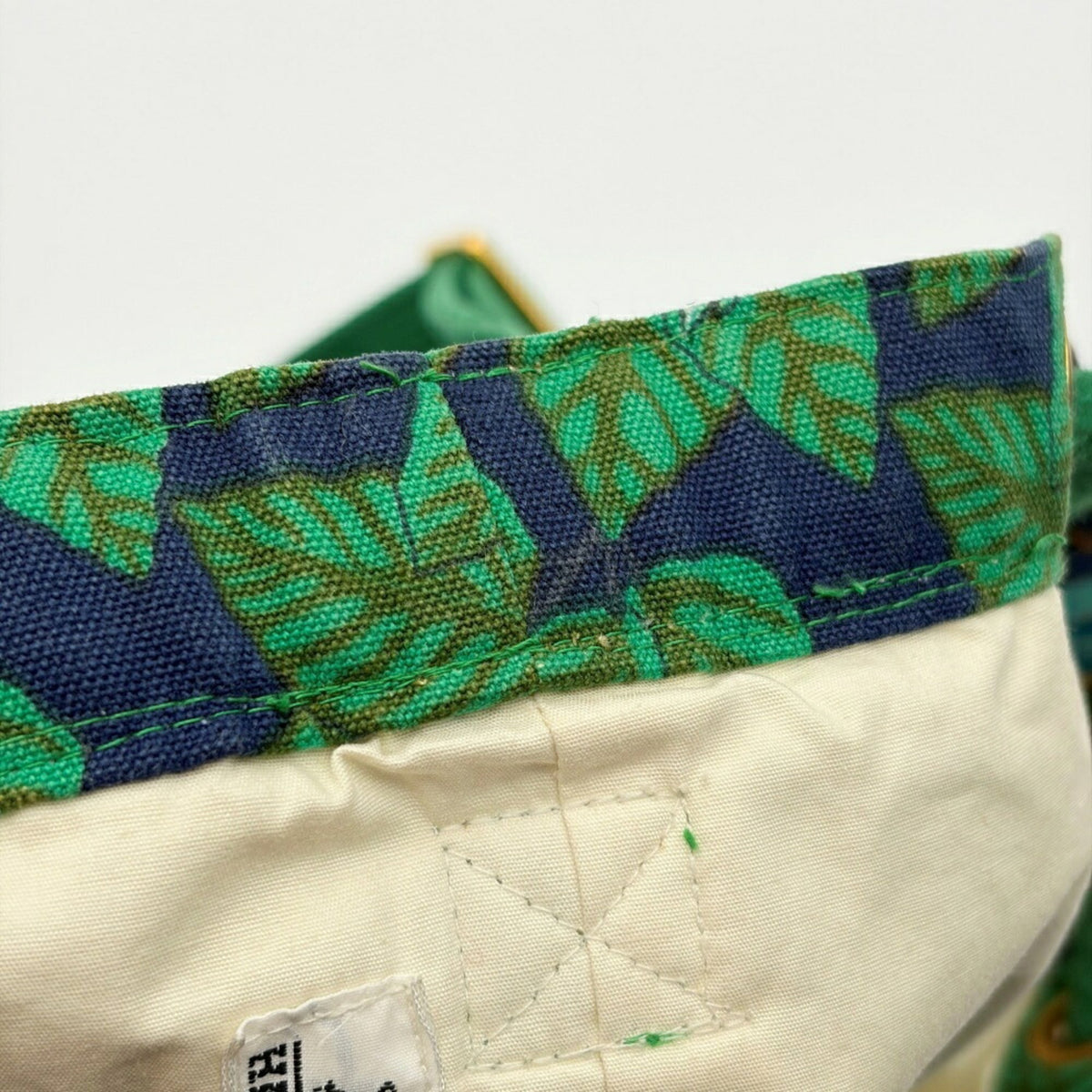 Hermes Blue Green Canvas Shoulder Bag (Pre-Owned)