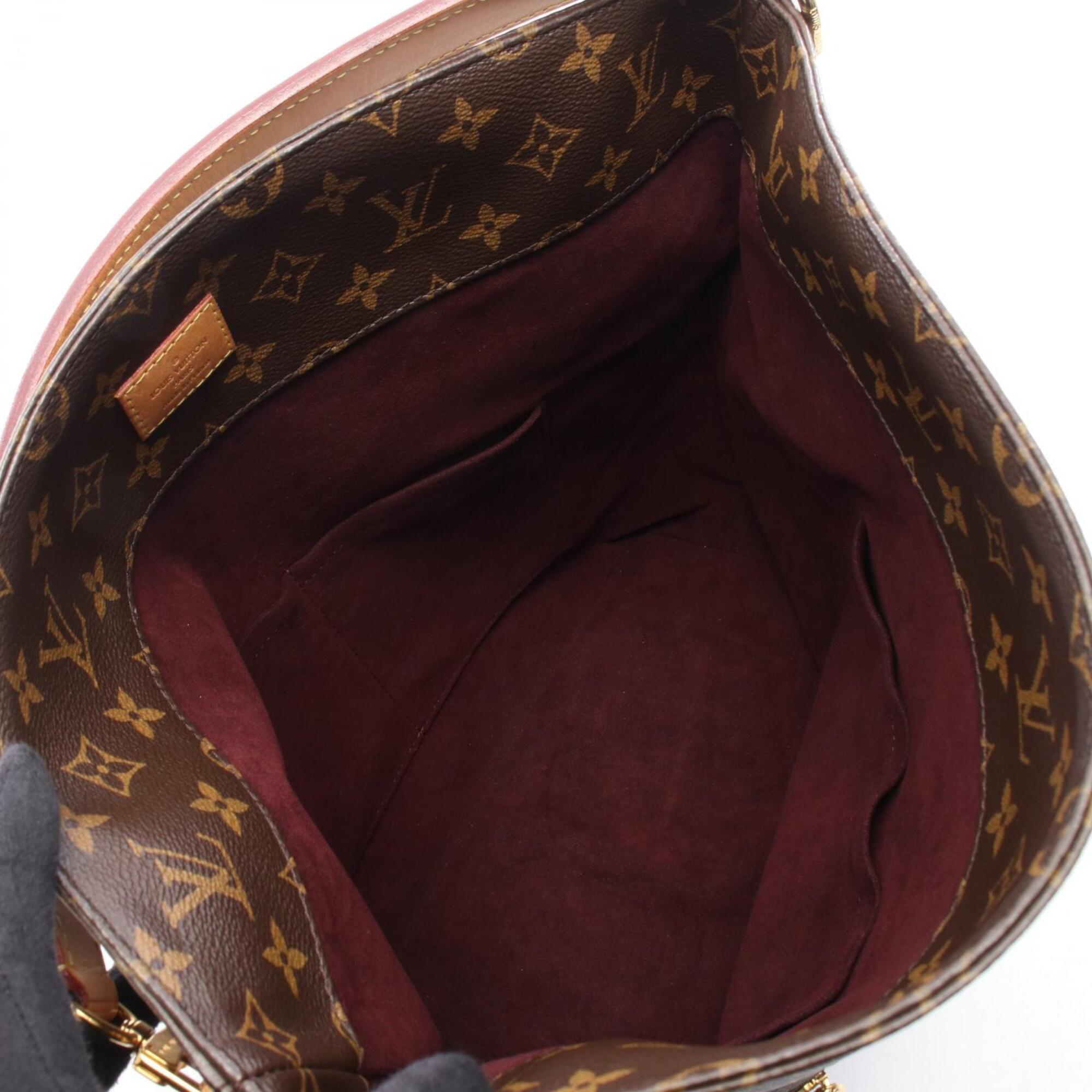 Louis Vuitton Brown Monogram Leather Handbag Shoulder Bag (Pre-Owned)