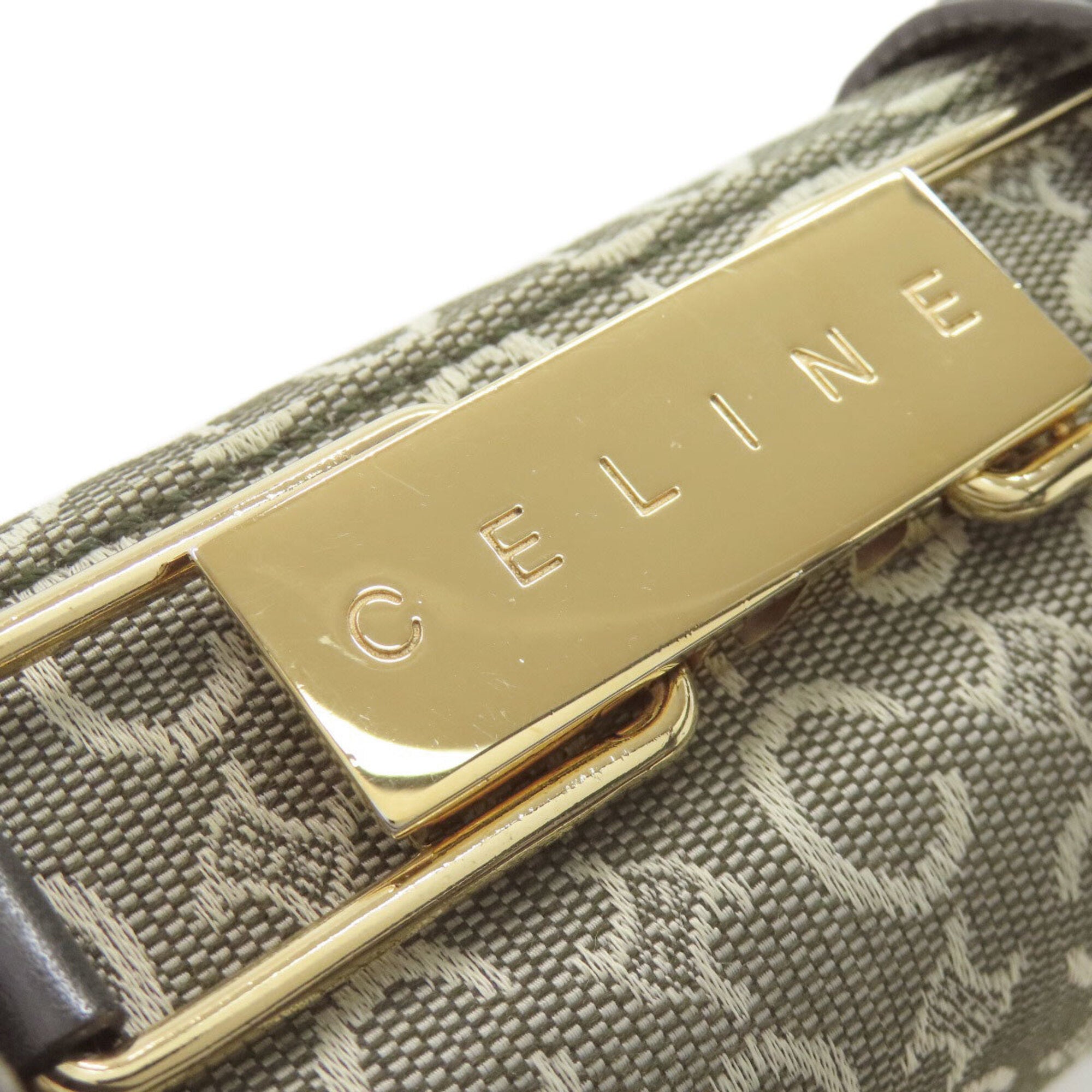 Celine Macadam Green Canvas Handbag (Pre-Owned)