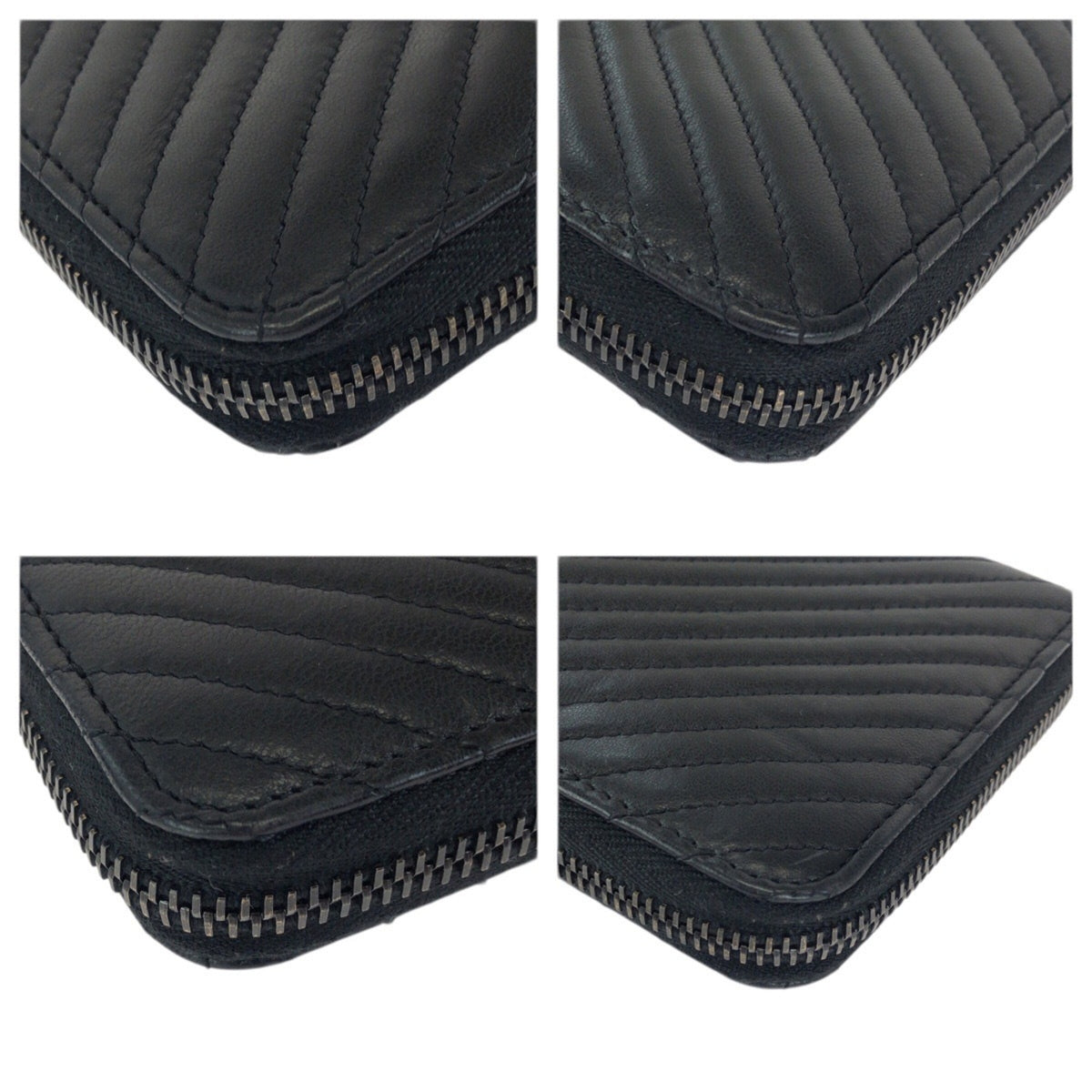 Chanel Black Leather Long Wallet (Bi-Fold) (Pre-Owned)