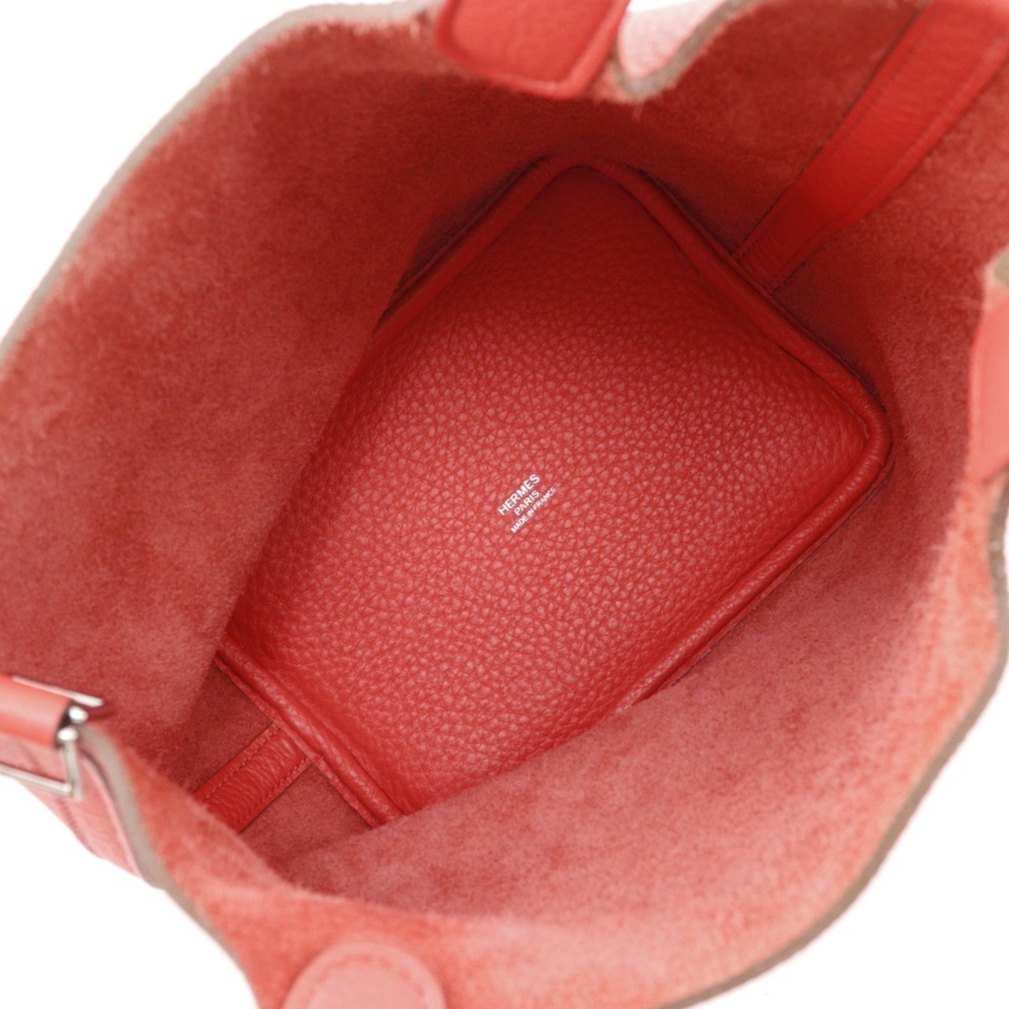 Hermes Picotin Pink Taurillon Clemence Leather Handbag (Pre-Owned)