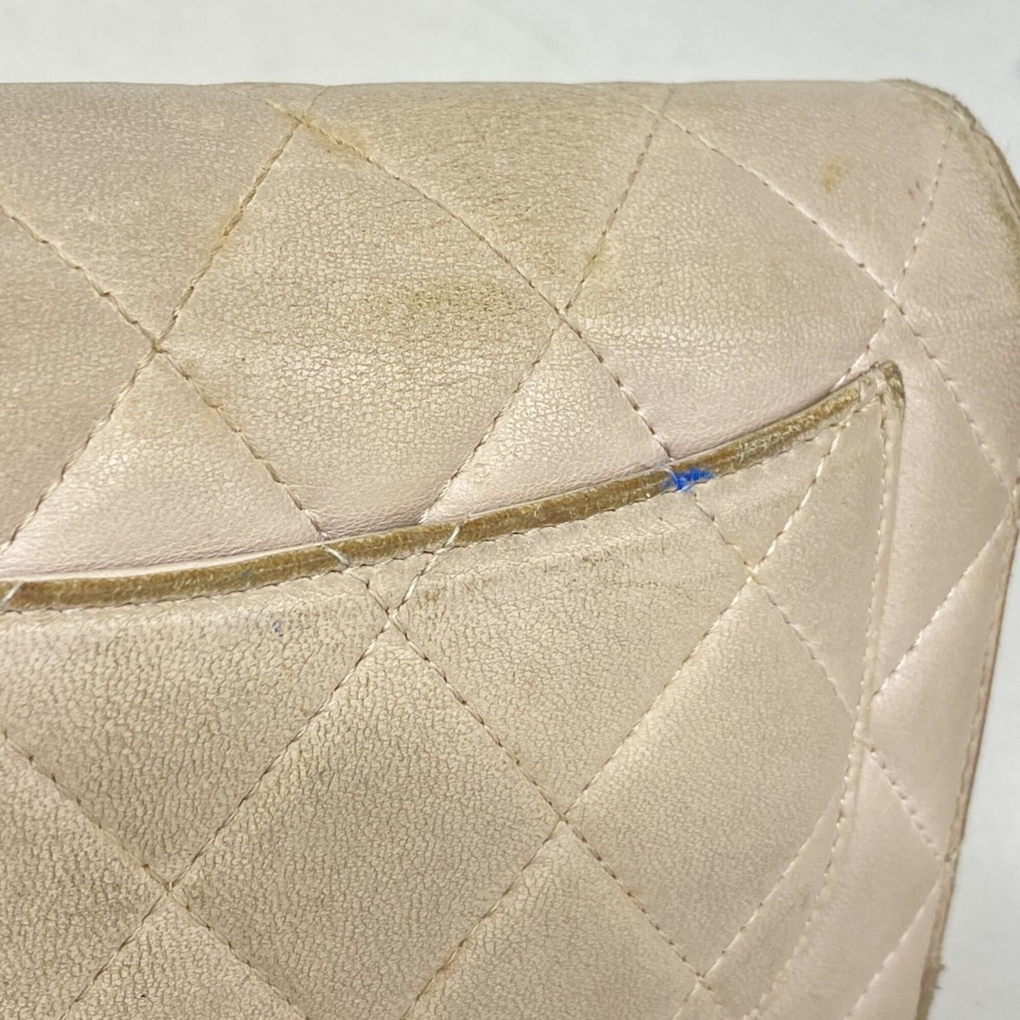 Chanel Pink Leather Long Wallet (Tri-Fold) (Pre-Owned)