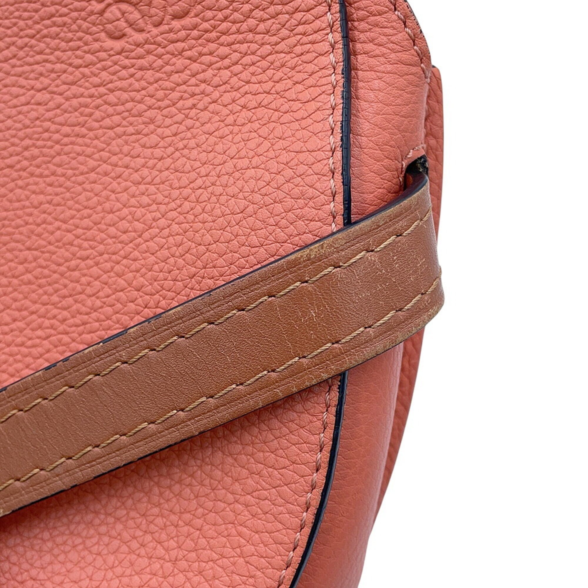 Loewe Brown Pink Leather Shoulder Bag (Pre-Owned)