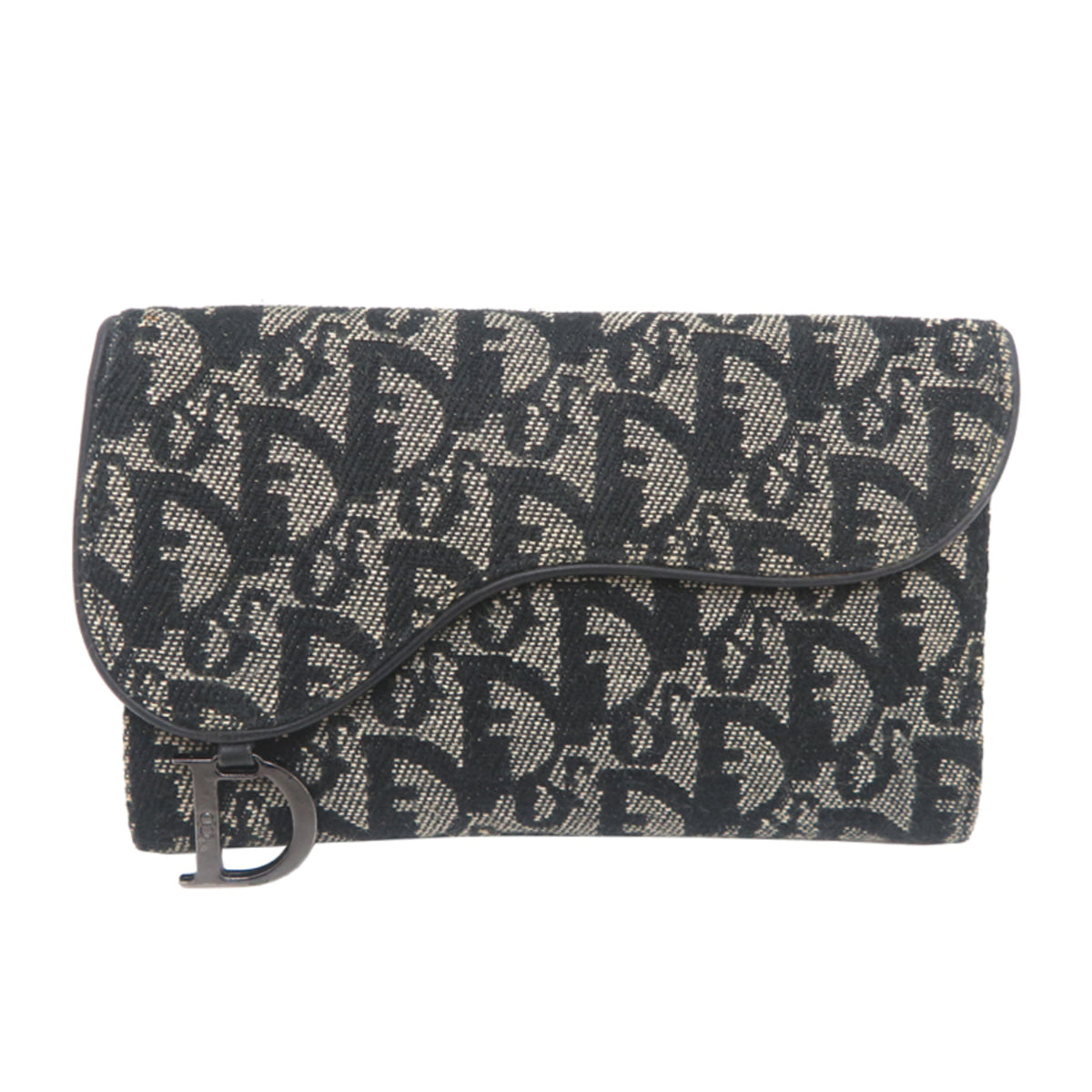 Christian Dior Blue Jacquard Wallet (Tri-Fold) (Pre-Owned)