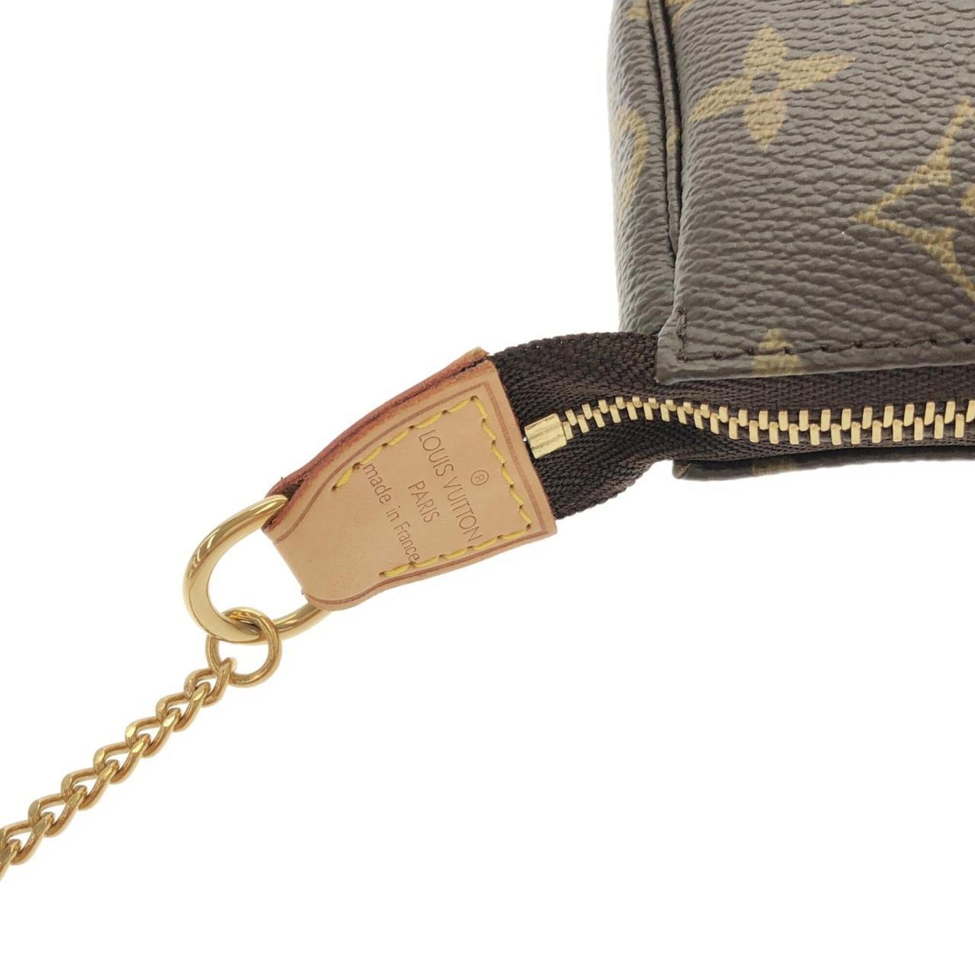Louis Vuitton Monogram Mini Marron Coated Canvas Pochette Pouch (Pre-Owned)