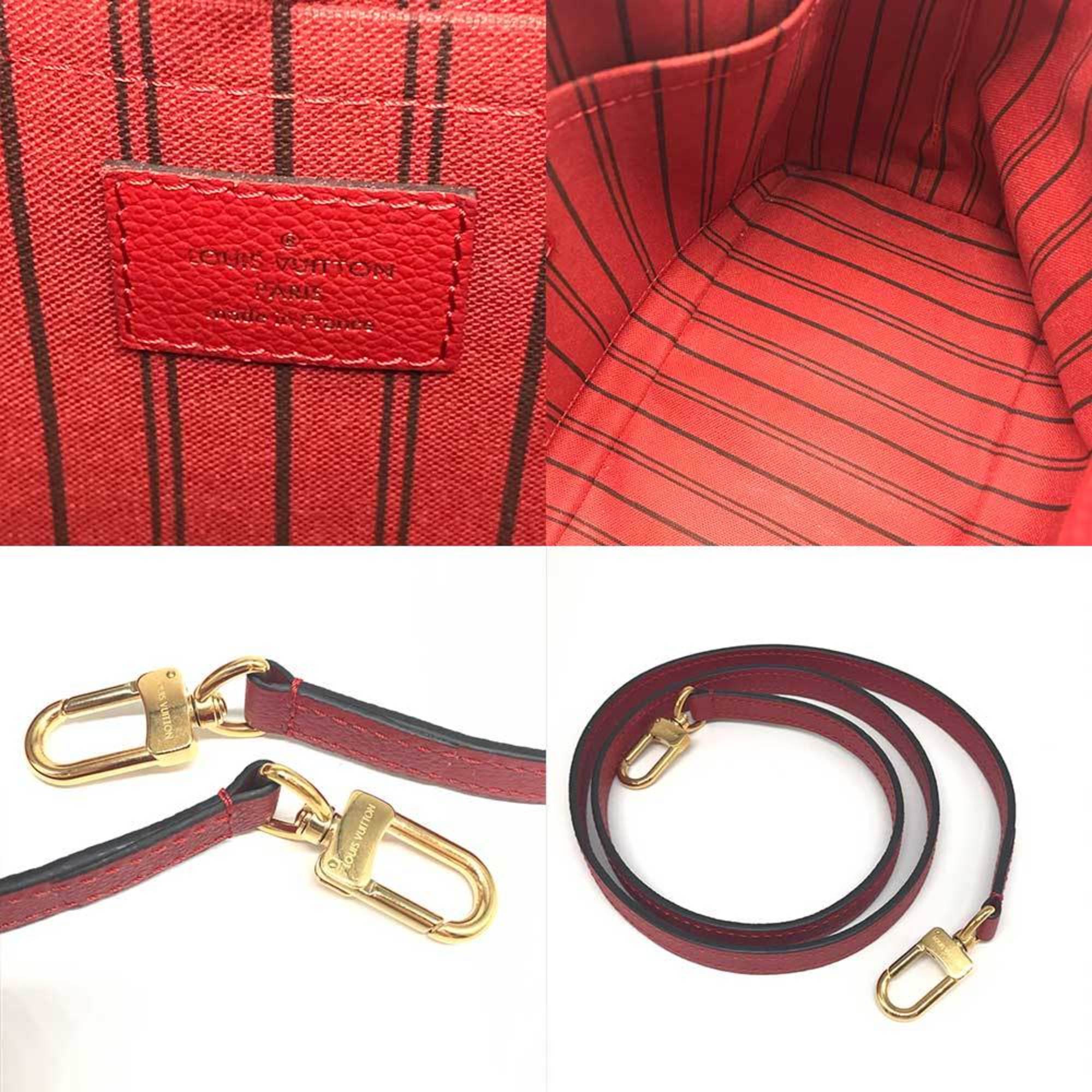 Louis Vuitton Red Color Monogram Empreinte Handbag (Pre-Owned)