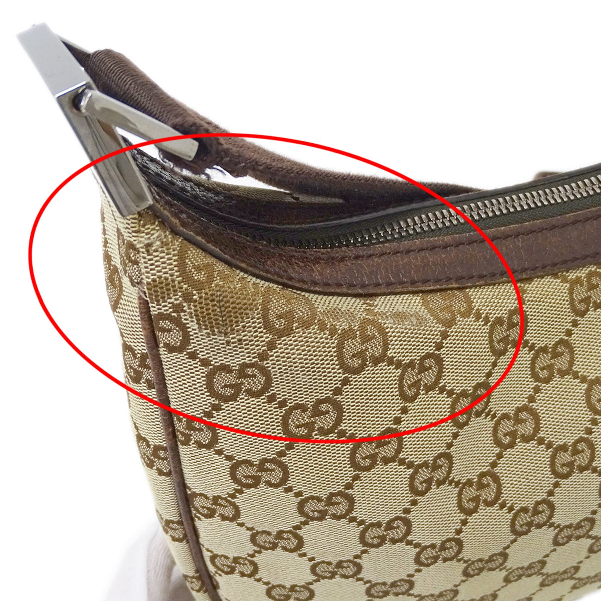 Gucci Beige Brown Gg Canvas Handbag Shoulder Bag (Pre-Owned)