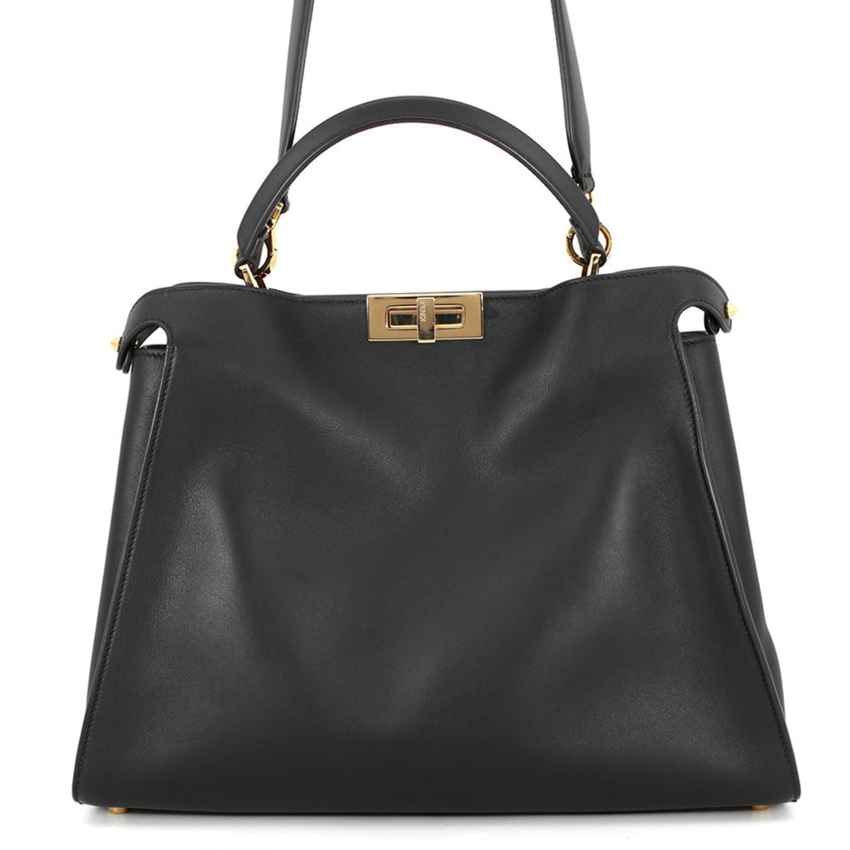 Fendi Black Leather Handbag Shoulder Bag (Pre-Owned)