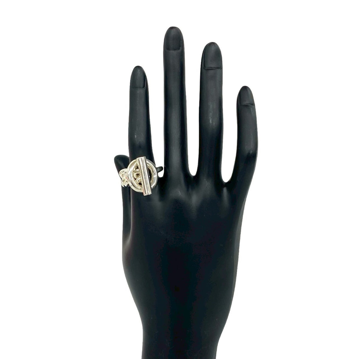 Hermes Silver Silver 925 Band Ring (Pre-Owned)