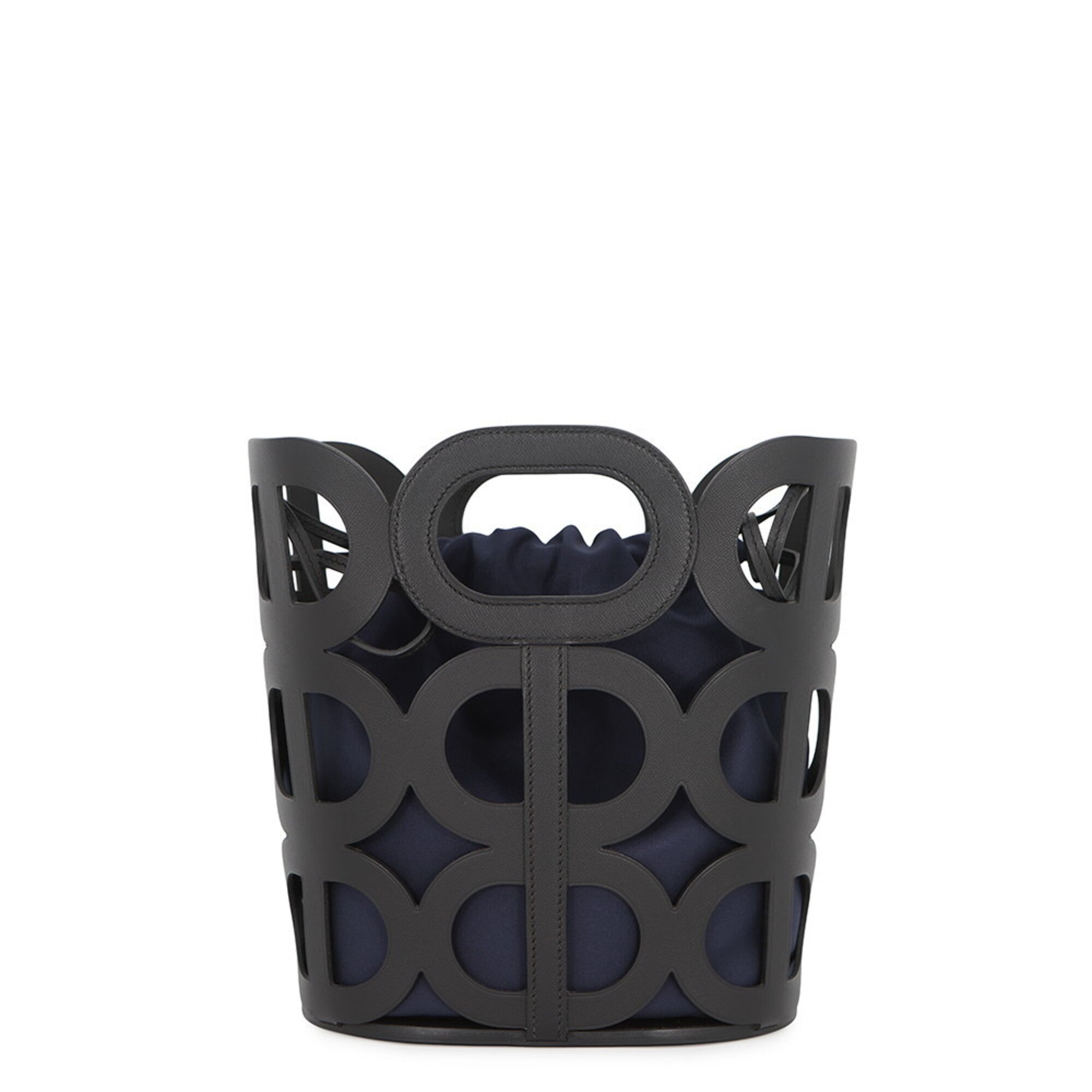 Hermes Kara Black Navy Silk Handbag (Pre-Owned)