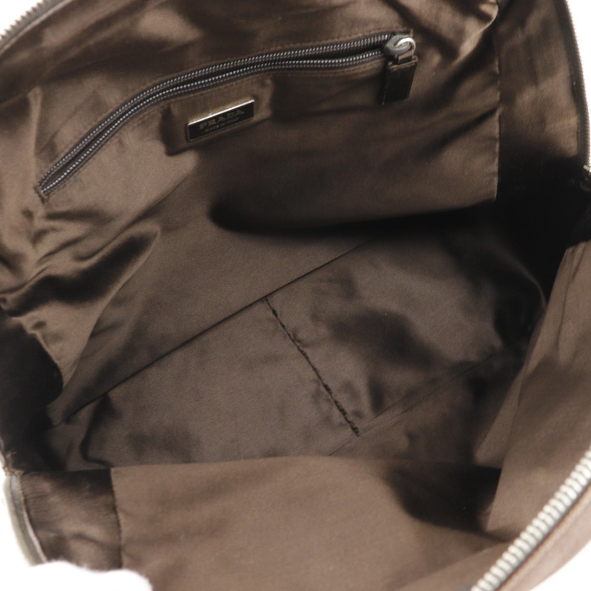 Prada Brown Canvas Boston Bag Tote Bag (Pre-Owned)