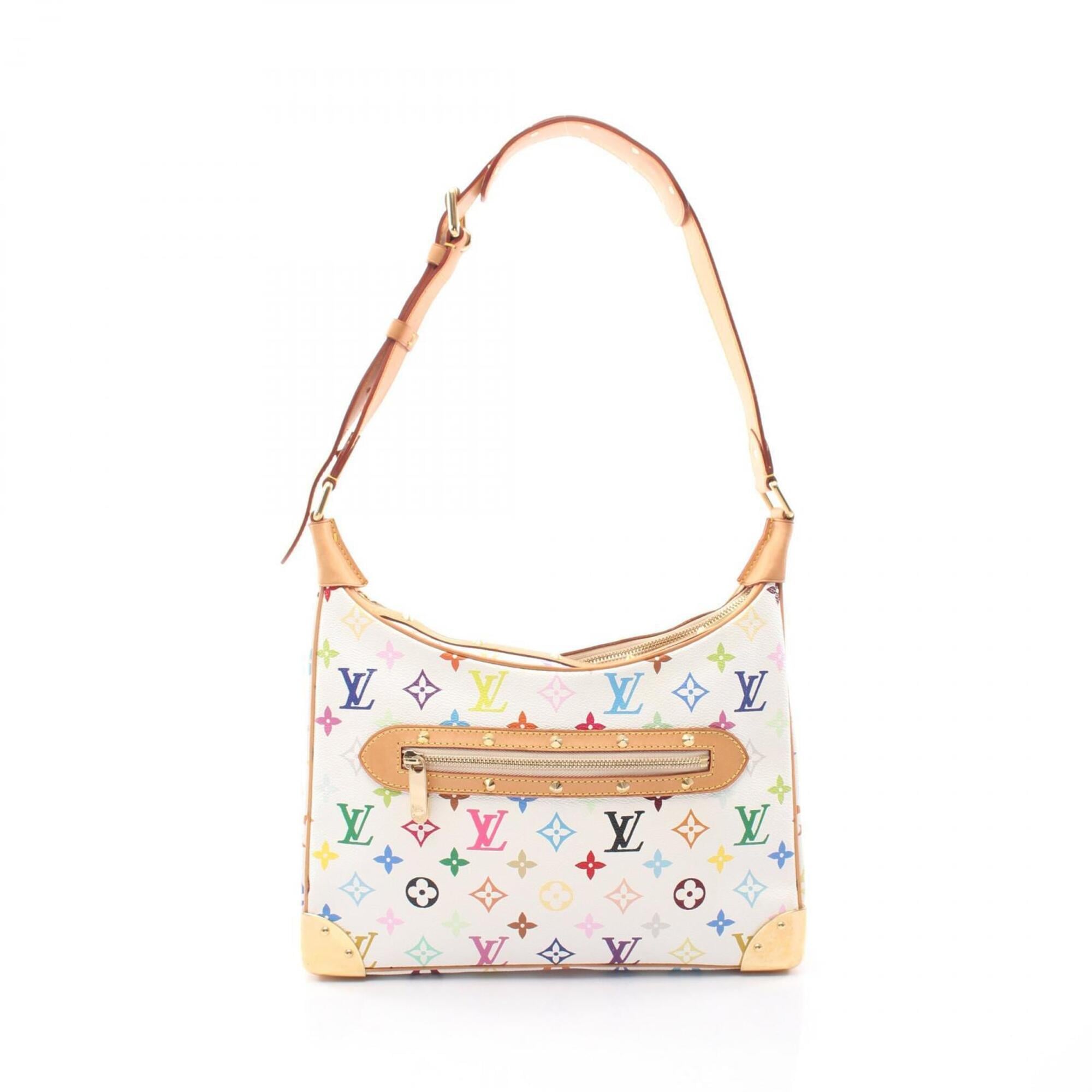 Louis Vuitton Blanc Multi-Color White Monogram Multicolore Leather Handbag Shoulder Bag (Pre-Owned)