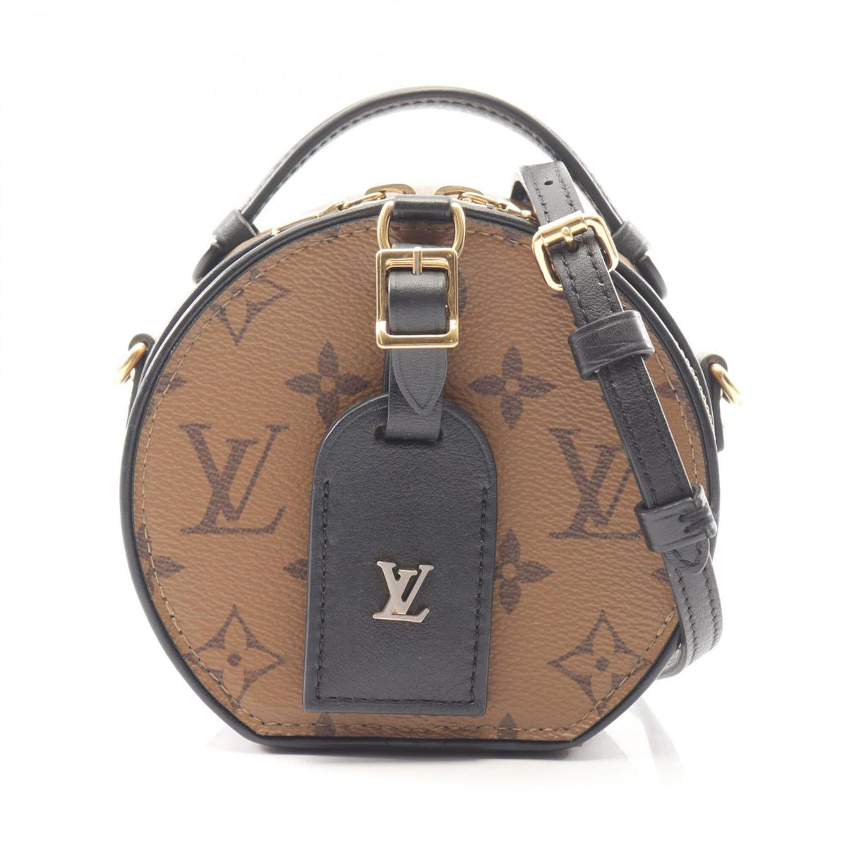 Louis Vuitton Black Brown Monogram Reverse Coated Canvas Leather Handbag (Pre-Owned)