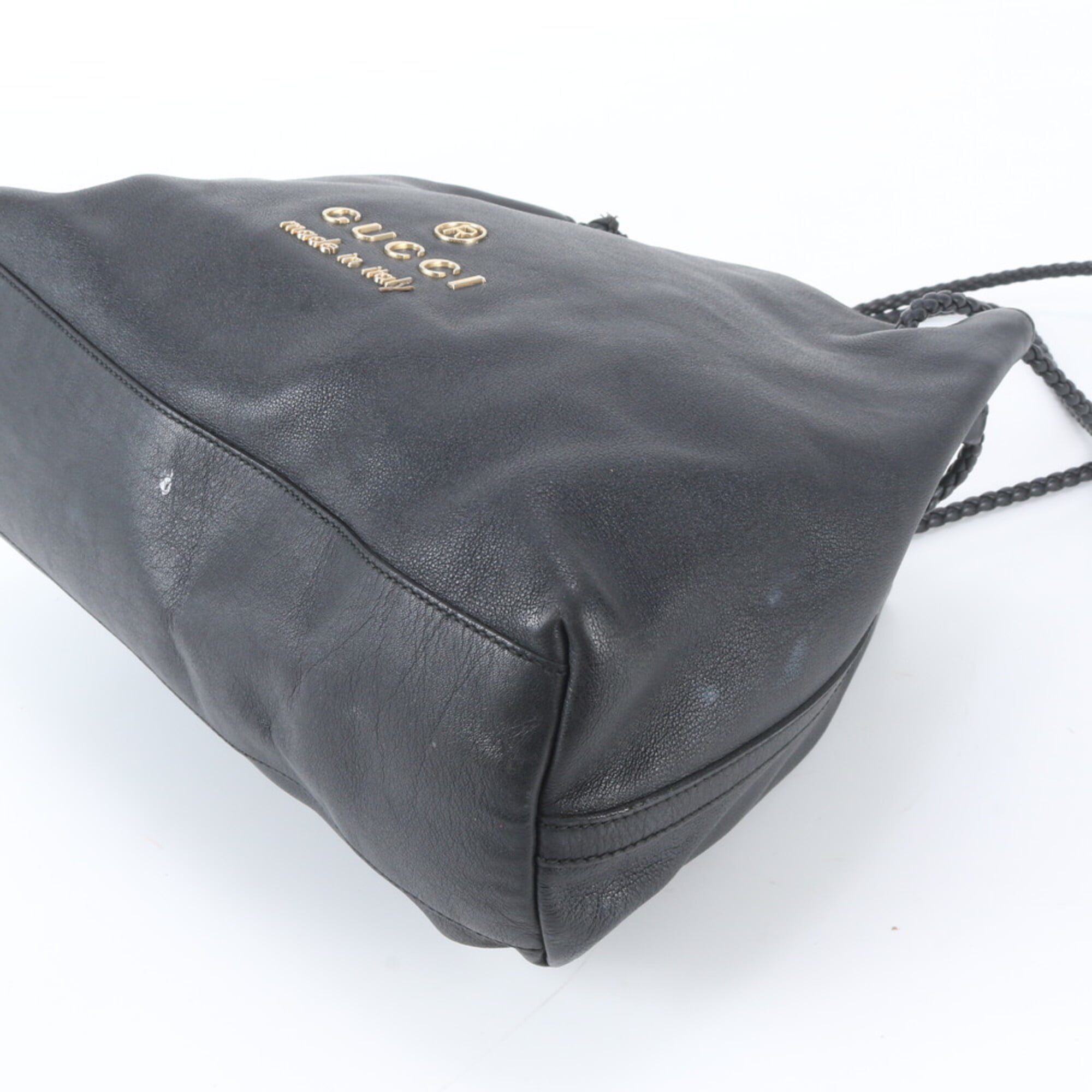 Gucci Black Leather Handbag Shoulder Bag Tote Bag (Pre-Owned)