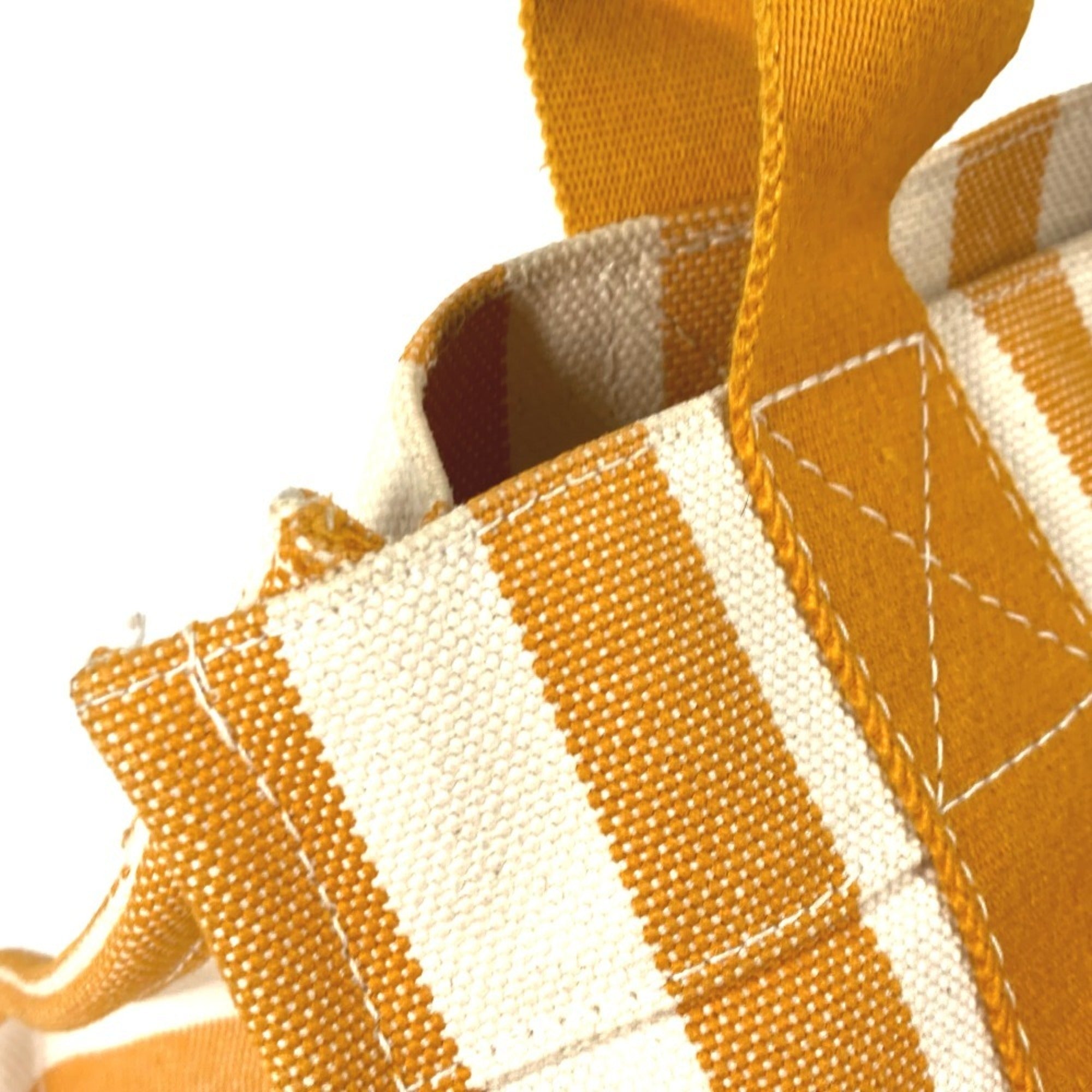 Hermes Orange White Canvas Handbag Tote Bag (Pre-Owned)