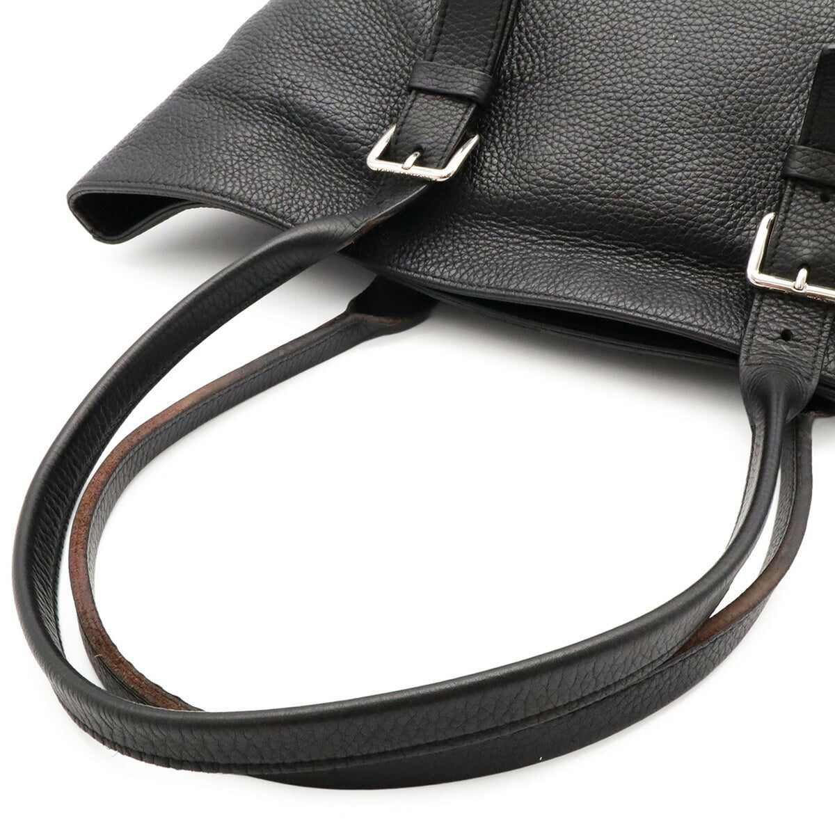 Louis Vuitton Black Noir Leather Shoulder Bag Tote Bag (Pre-Owned)