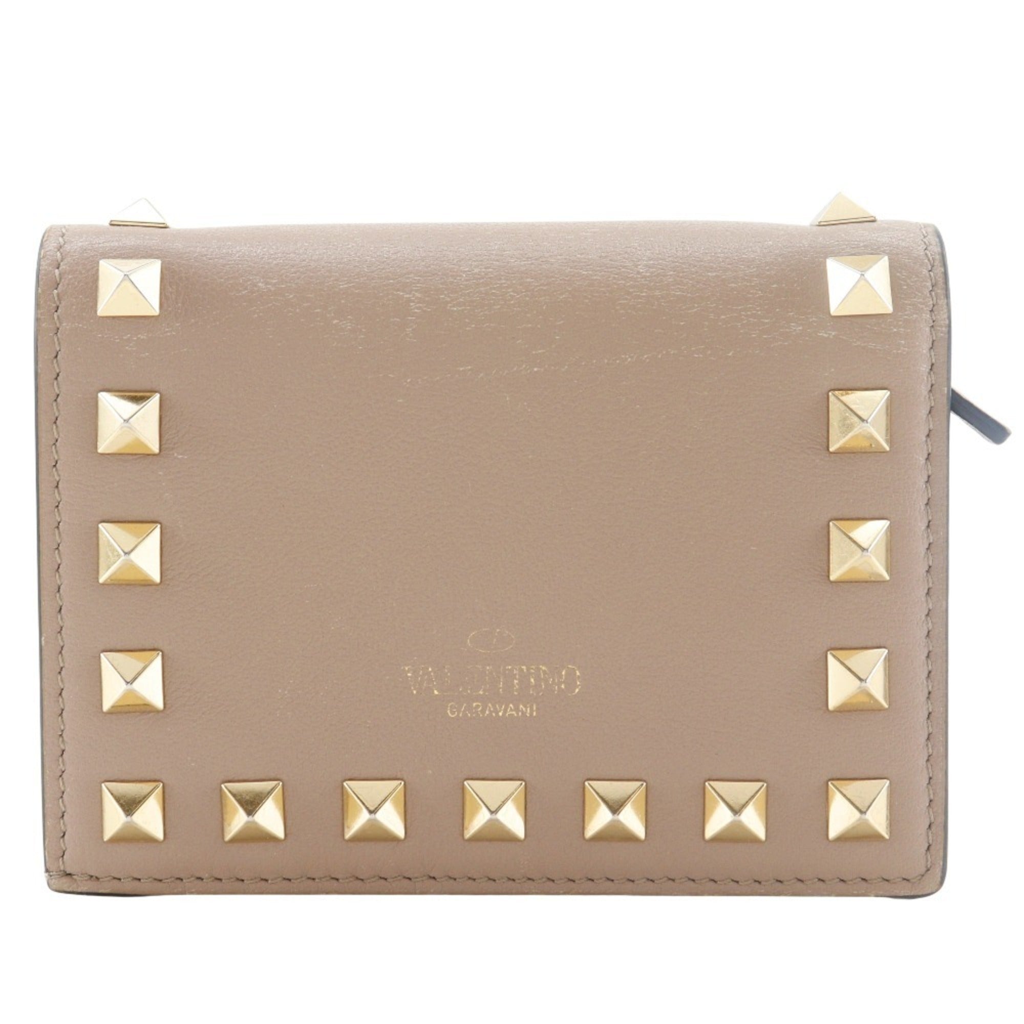 Valentino Beige Leather Wallet (Bi-Fold) (Pre-Owned)