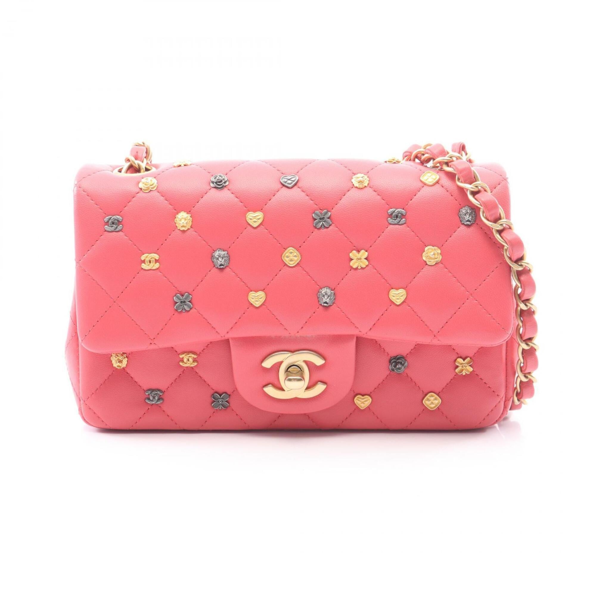 Chanel Pink Leather Handbag Shoulder Bag (Pre-Owned)