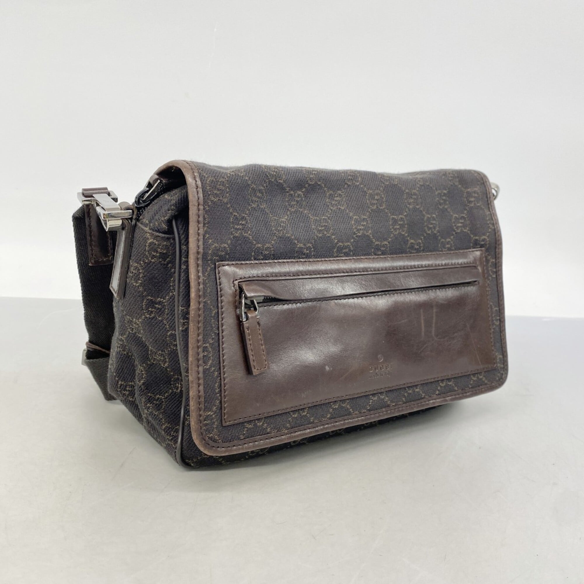 Gucci Brown Denim Shoulder Bag (Pre-Owned)