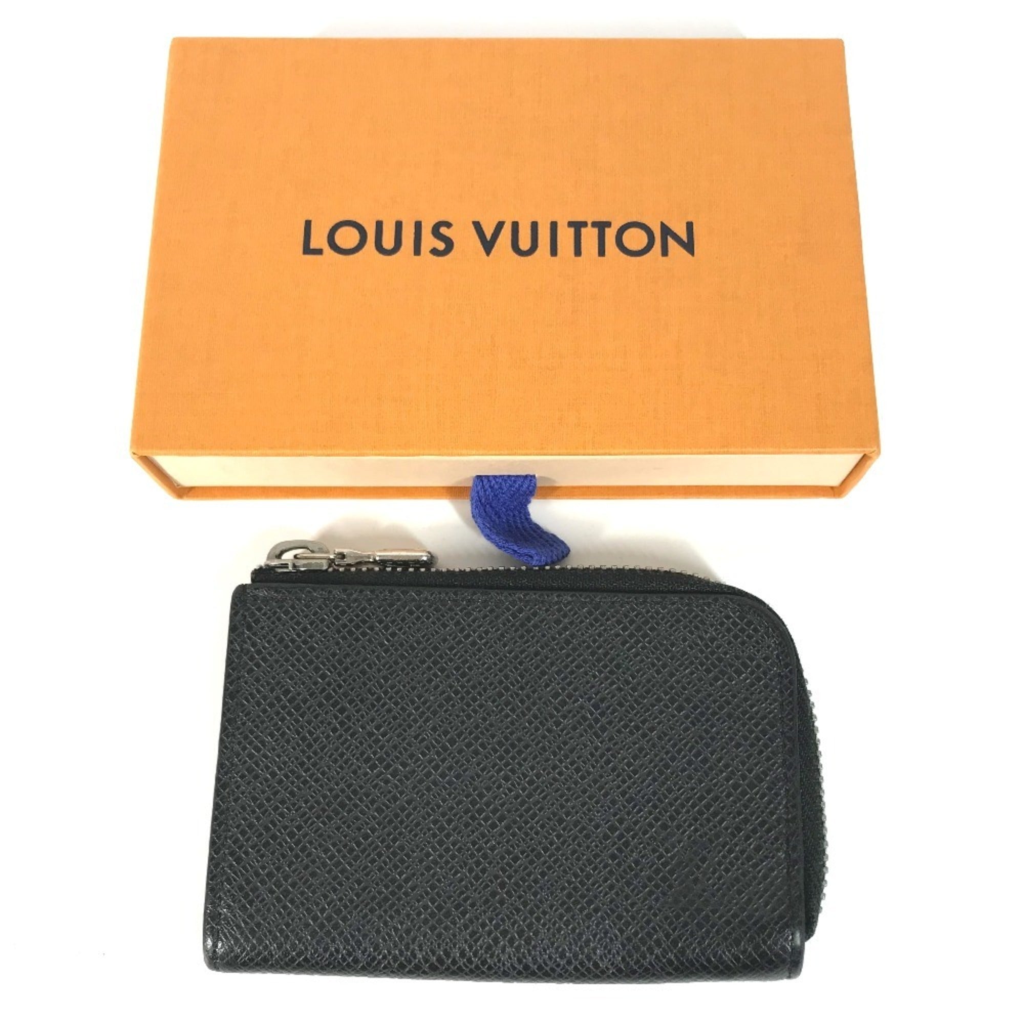 Louis Vuitton Taiga Ardoise Black Taiga Leather Coin Purse/Coin Case (Pre-Owned)