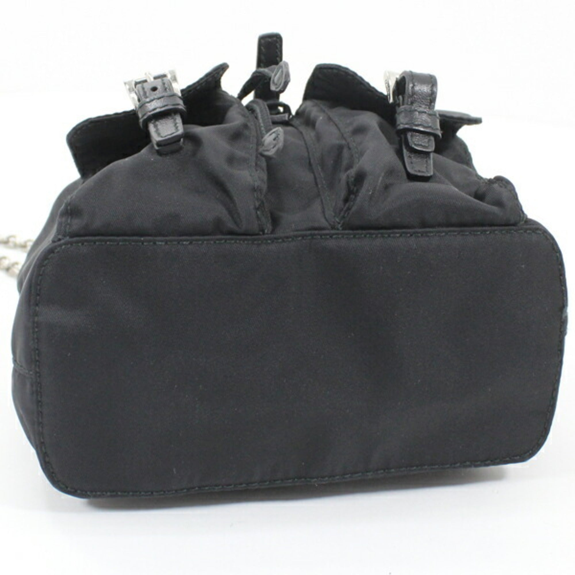 Prada Black Nero Nylon Leather Shoulder Bag (Pre-Owned)