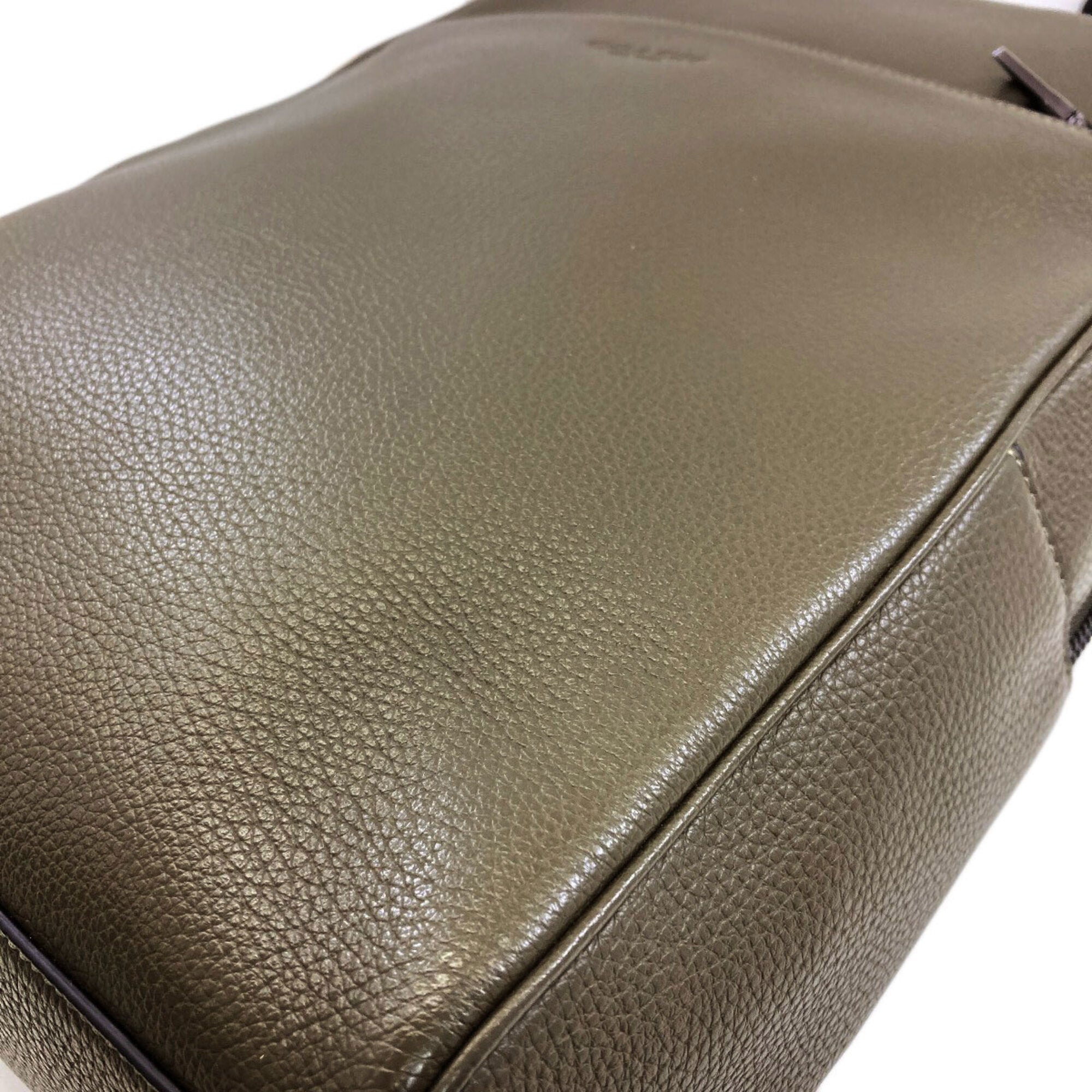Coach Khaki Leather Backpack (Pre-Owned)