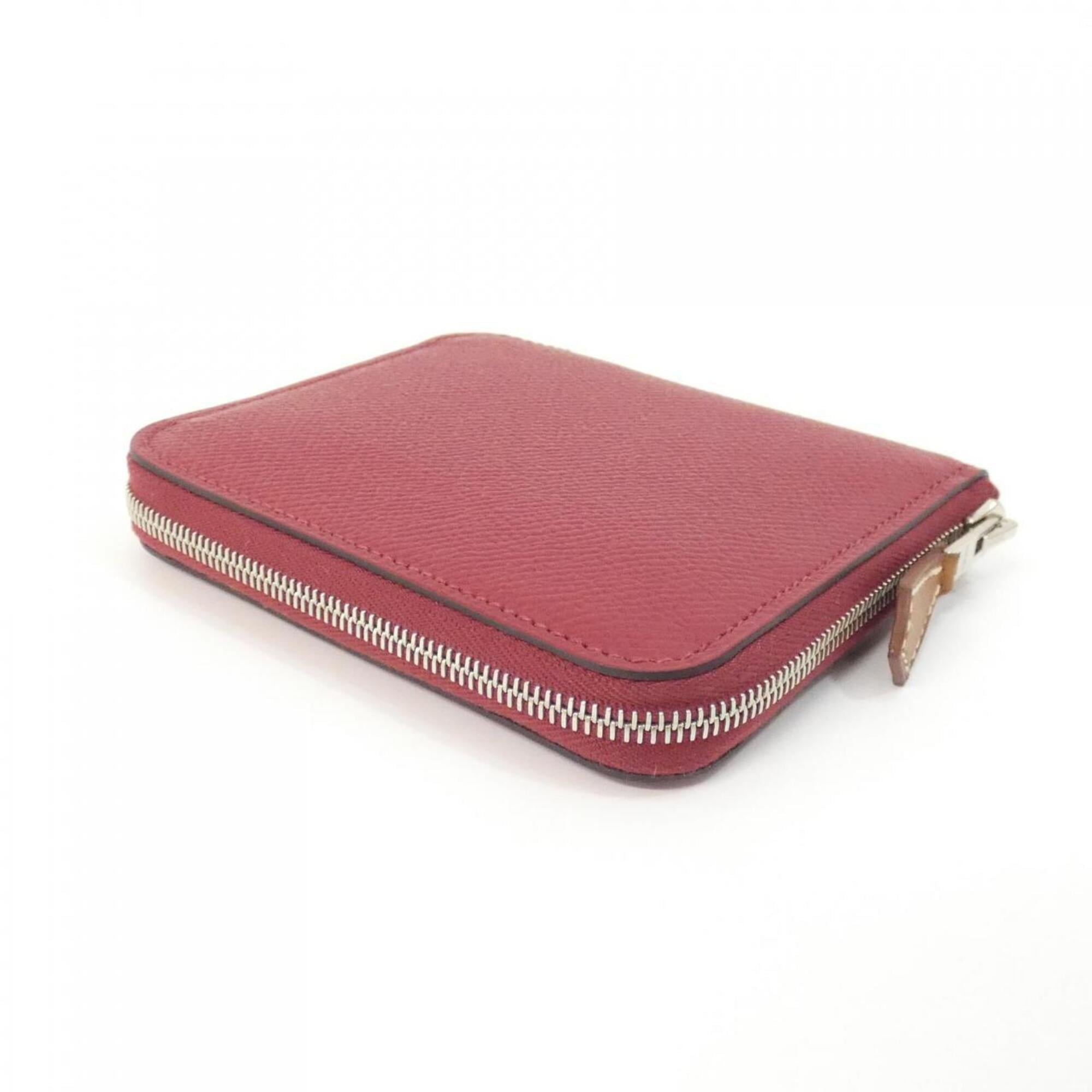 Hermes Silk'in Rose Eglantine Epsom Leather Silk Coin Purse/Coin Case (Pre-Owned)