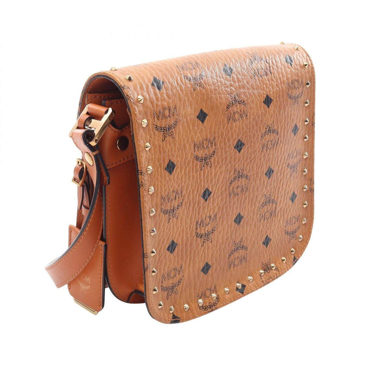 Mcm Brown Coated Canvas Leather Handbag Shoulder Bag (Pre-Owned)