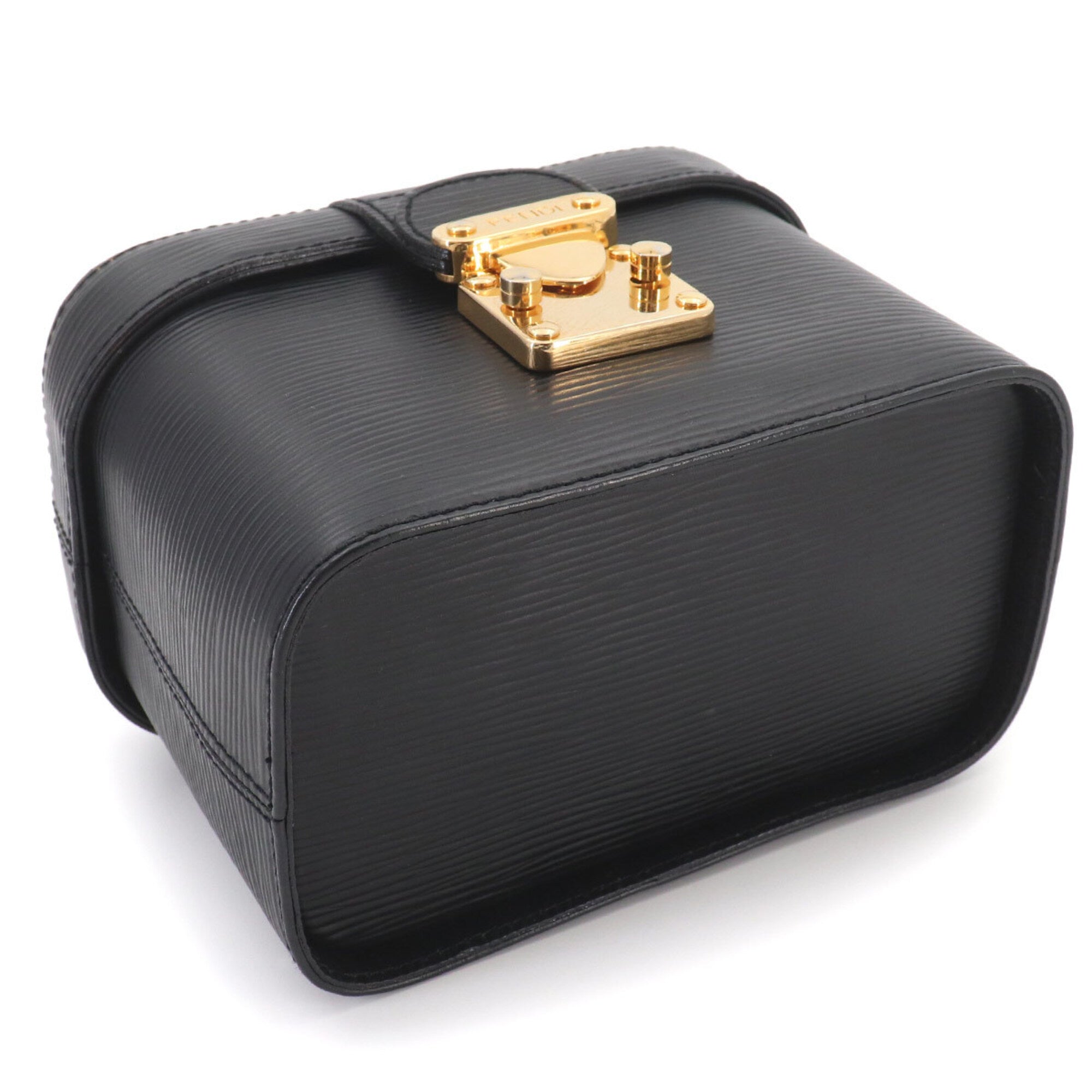 Fendi Black Leather Handbag Vanity Bag (Pre-Owned)