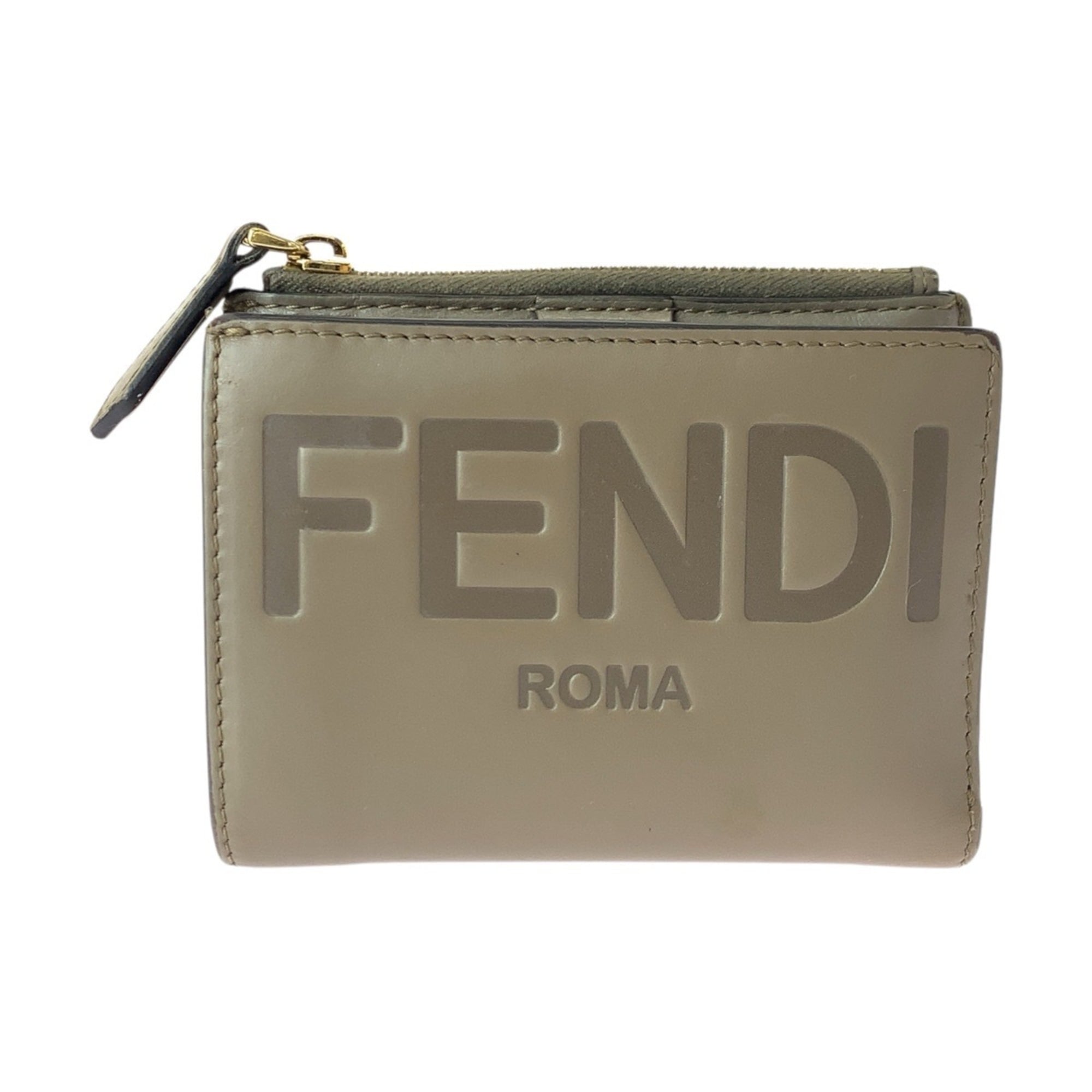 Fendi Beige Leather Wallet (Bi-Fold) (Pre-Owned)