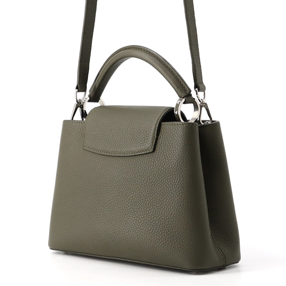 Louis Vuitton Green Khaki Leather Handbag Shoulder Bag (Pre-Owned)