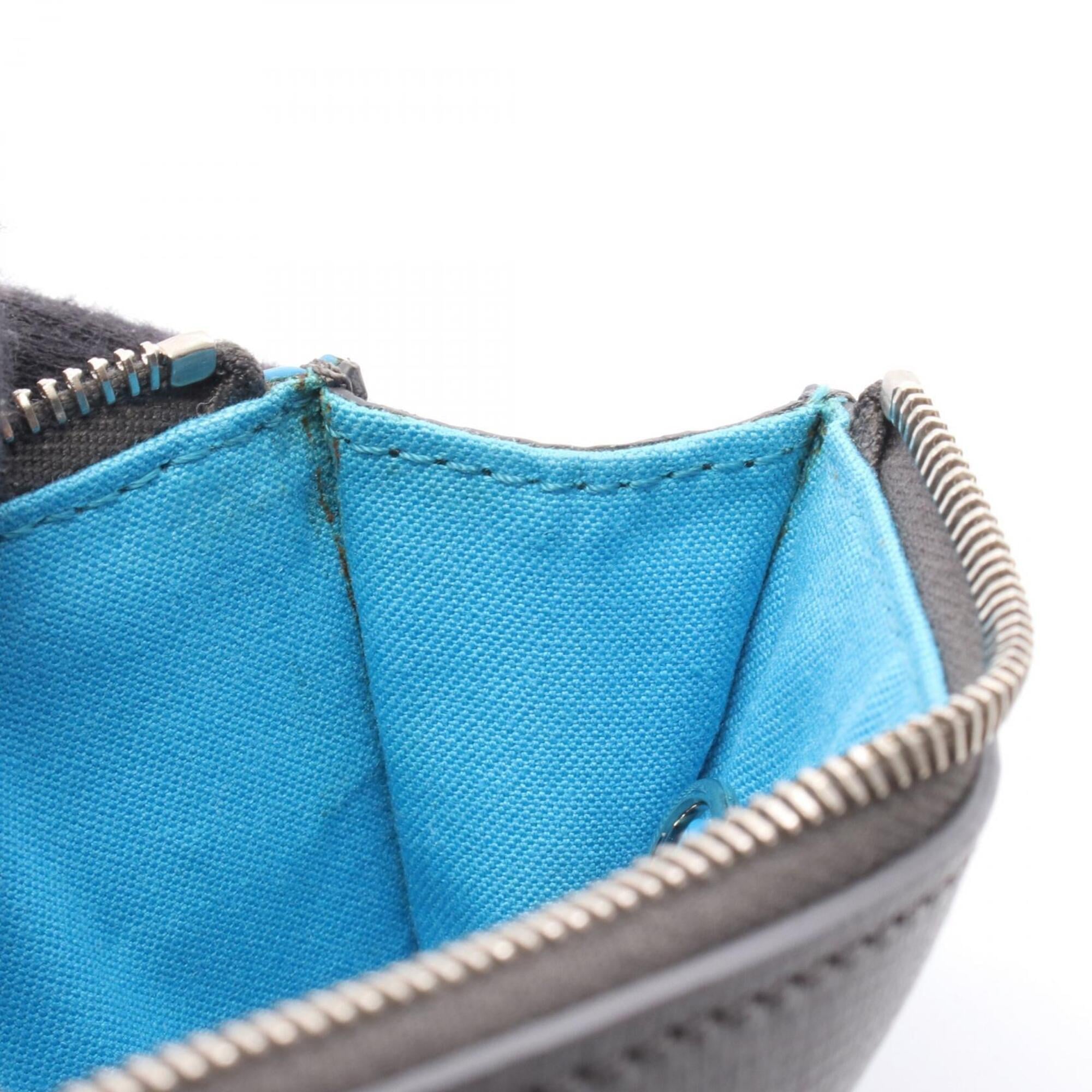 Fendi Blue Gray Multi-Color Leather Coin Purse/Coin Case (Pre-Owned)