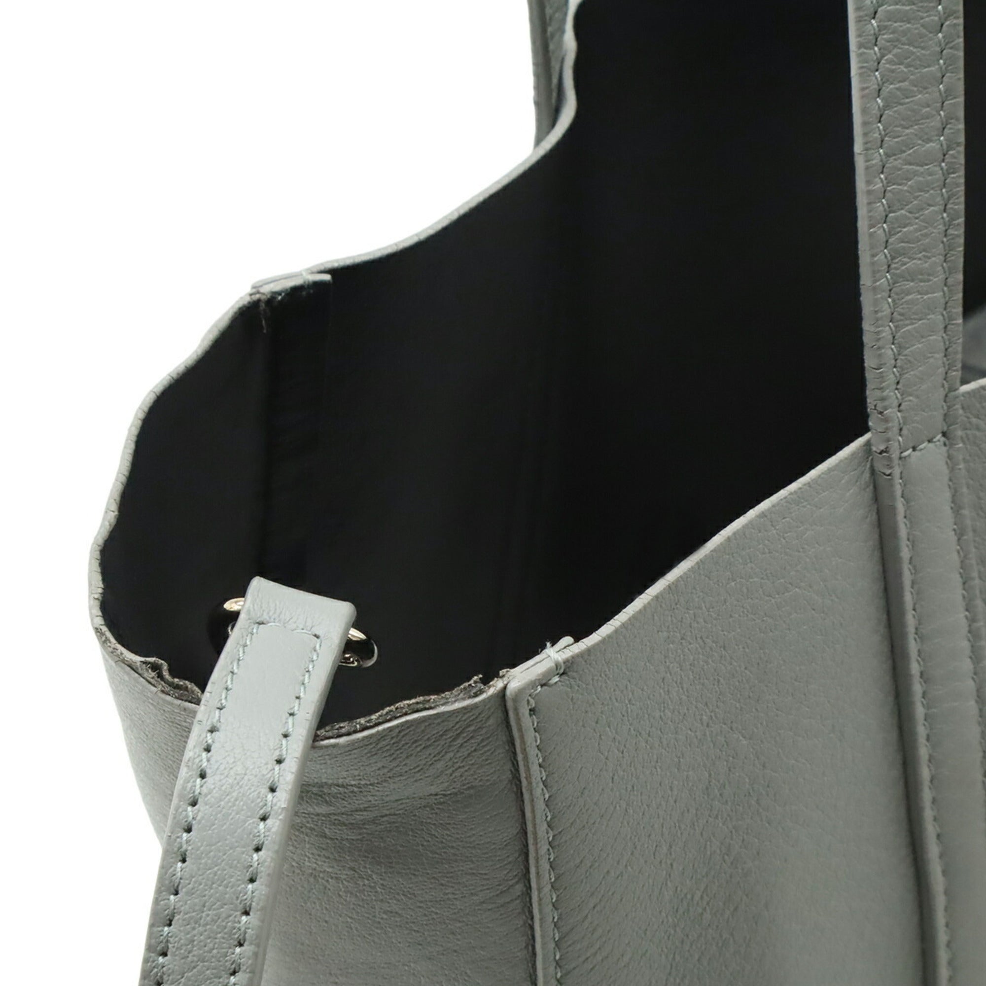 Balenciaga Gray Leather Shoulder Bag Tote Bag (Pre-Owned)