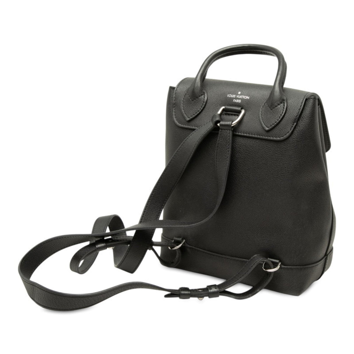 Louis Vuitton Black Noir Leather Backpack (Pre-Owned)