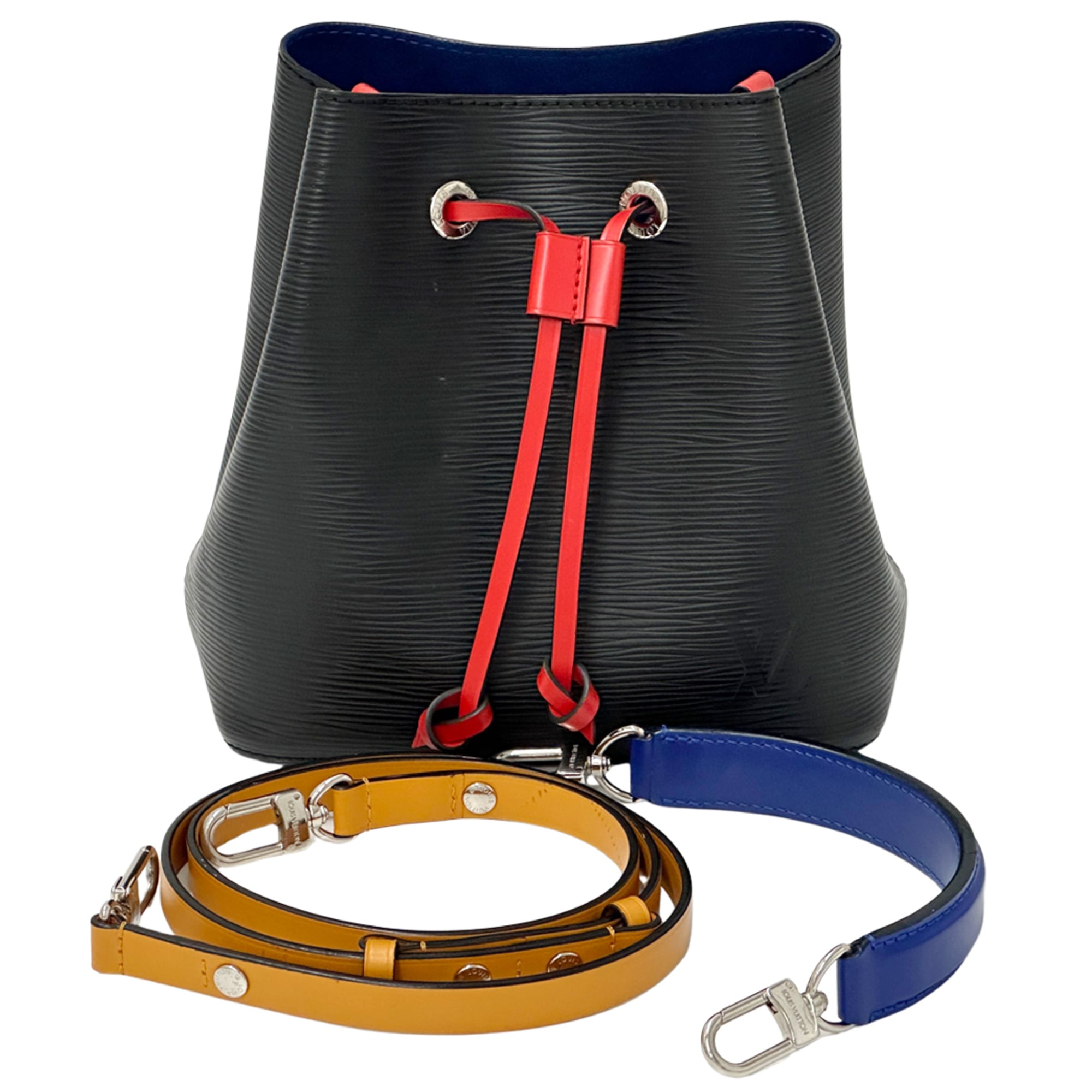 Louis Vuitton Black Blue Noir Red Color Yellow Epi Leather Handbag Shoulder Bag (Pre-Owned)