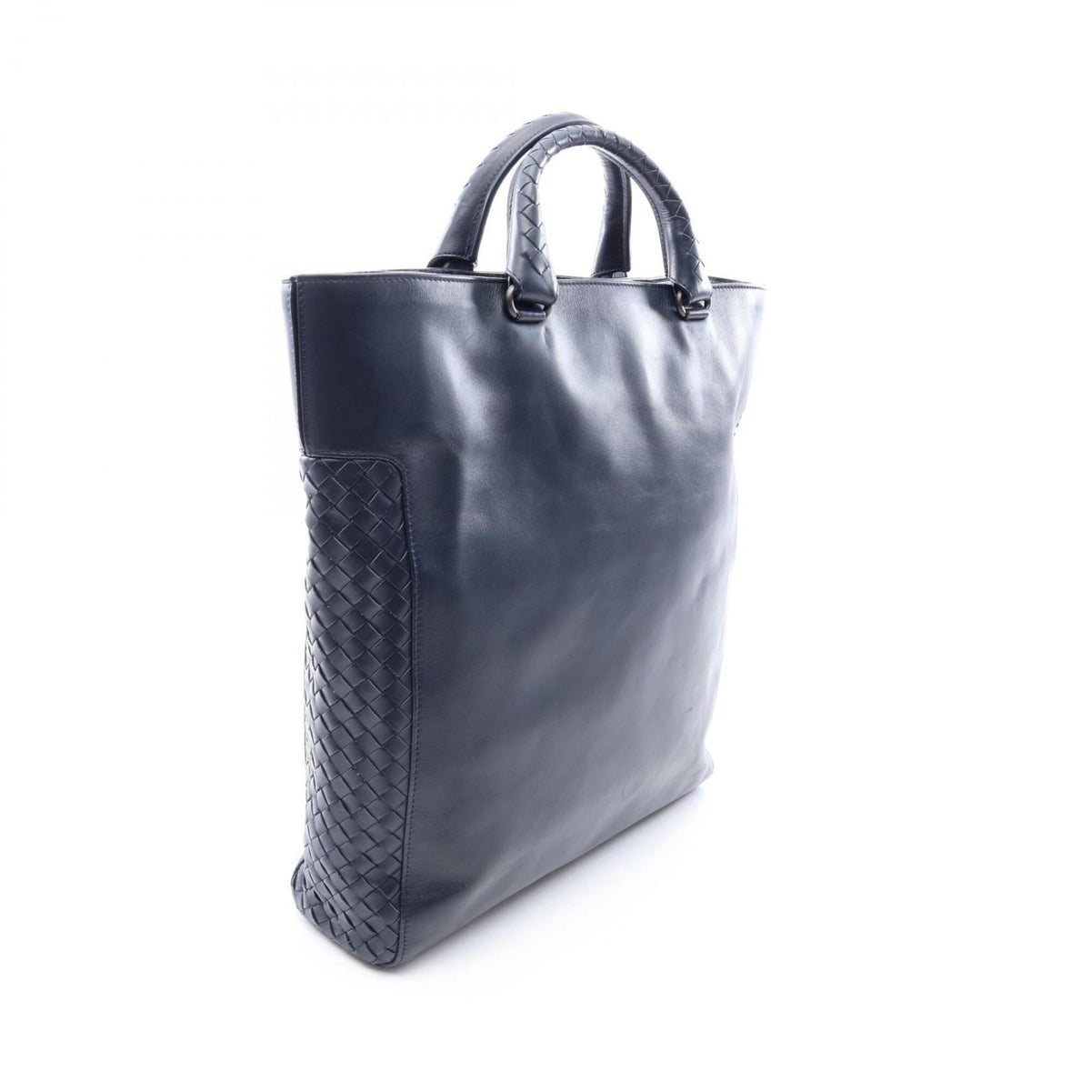 Bottega Veneta Navy Leather Handbag Tote Bag (Pre-Owned)