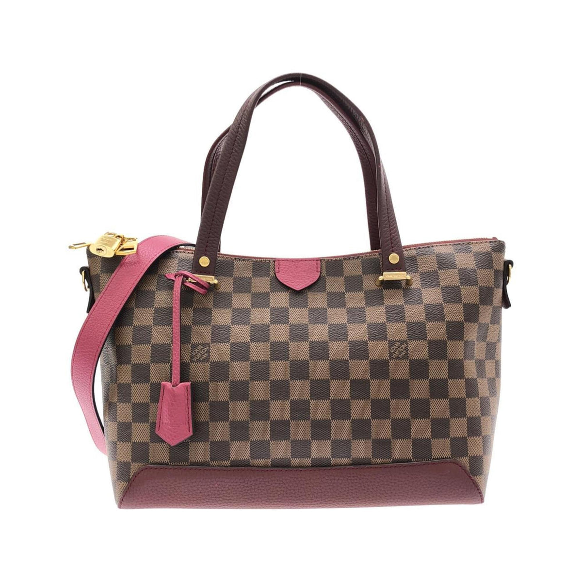 Louis Vuitton Ebene Fuchsia Coated Canvas Leather Handbag (Pre-Owned)