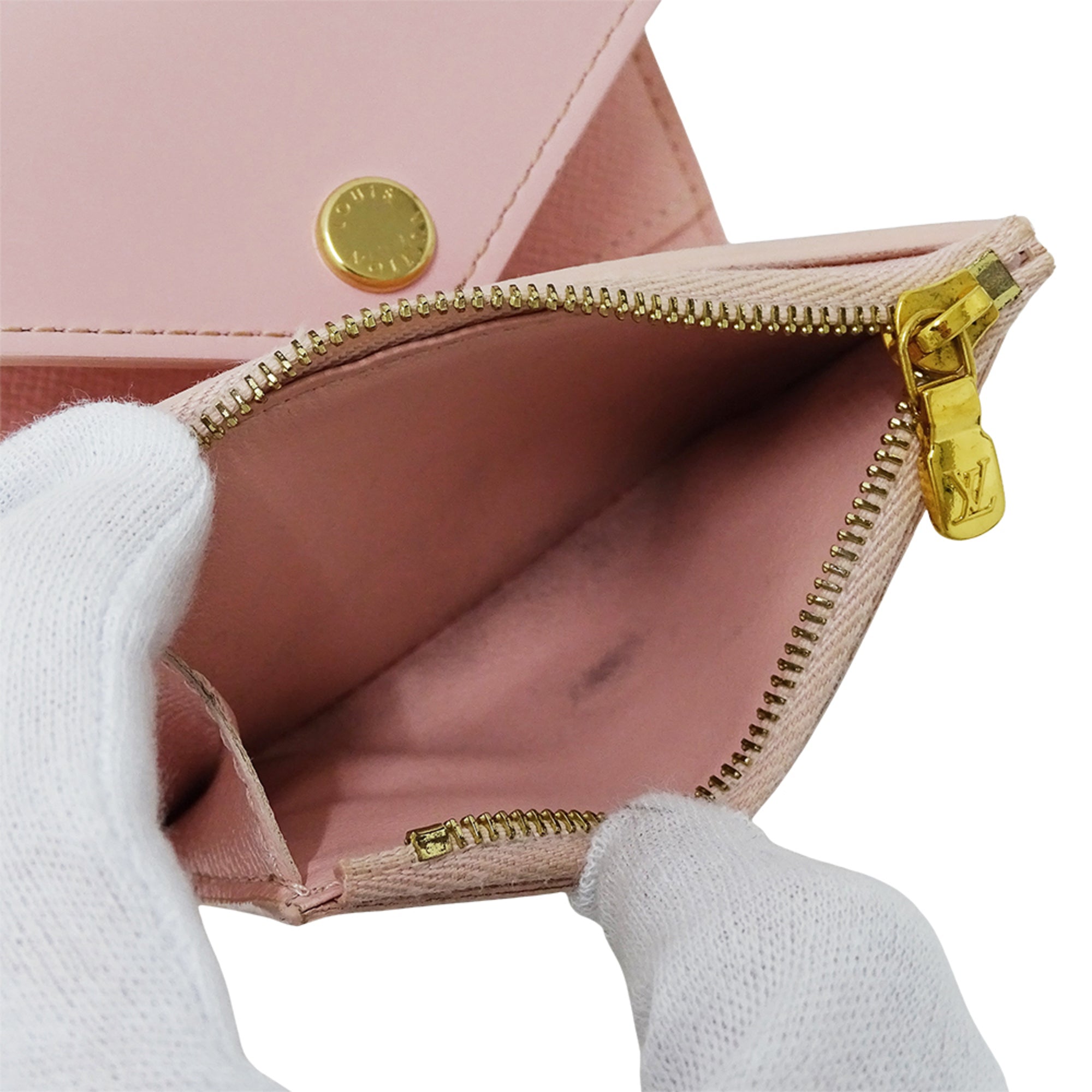 Louis Vuitton Ivory Rose Ballerine Damier Azur Wallet (Tri-Fold) (Pre-Owned)