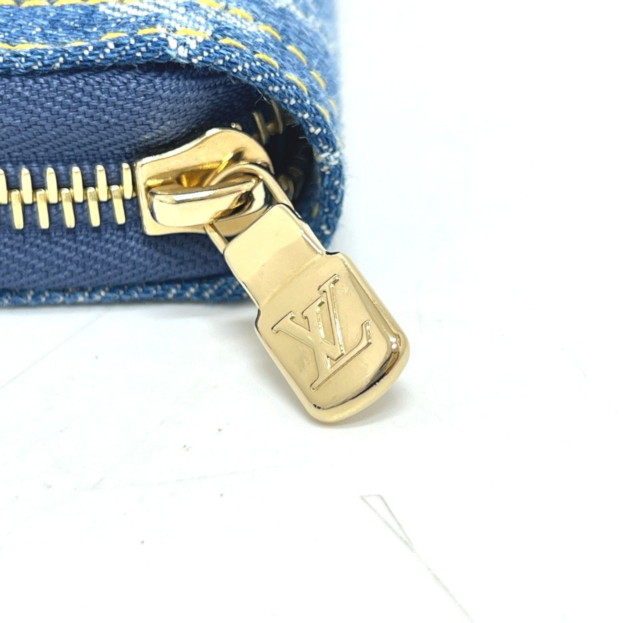 Louis Vuitton Monogram Denim Blue Monogram Denim Long Wallet (Bi-Fold) (Pre-Owned)