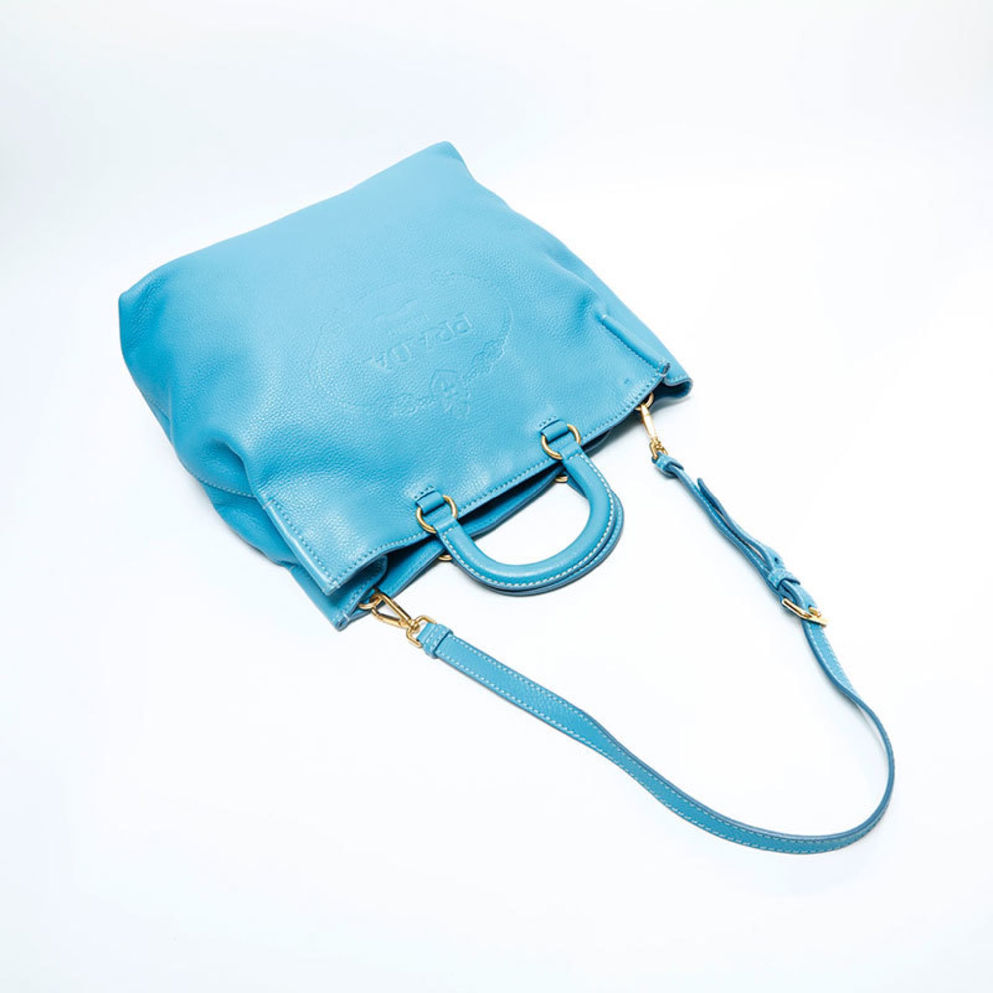 Prada Blue Leather Handbag (Pre-Owned)
