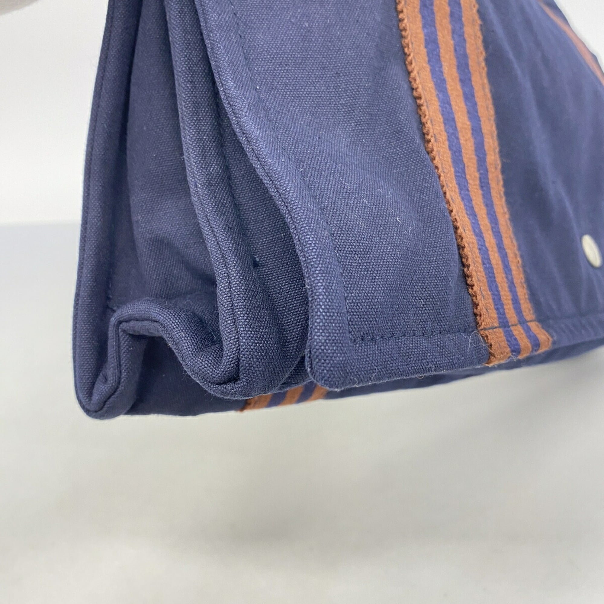 Hermes Navy Nylon Canvas Shoulder Bag (Pre-Owned)