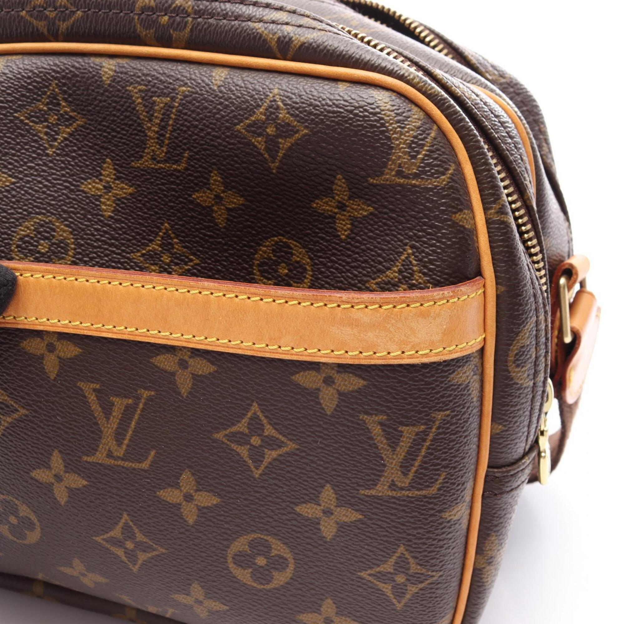 Louis Vuitton Monogram Brown Coated Canvas Leather Handbag Shoulder Bag (Pre-Owned)