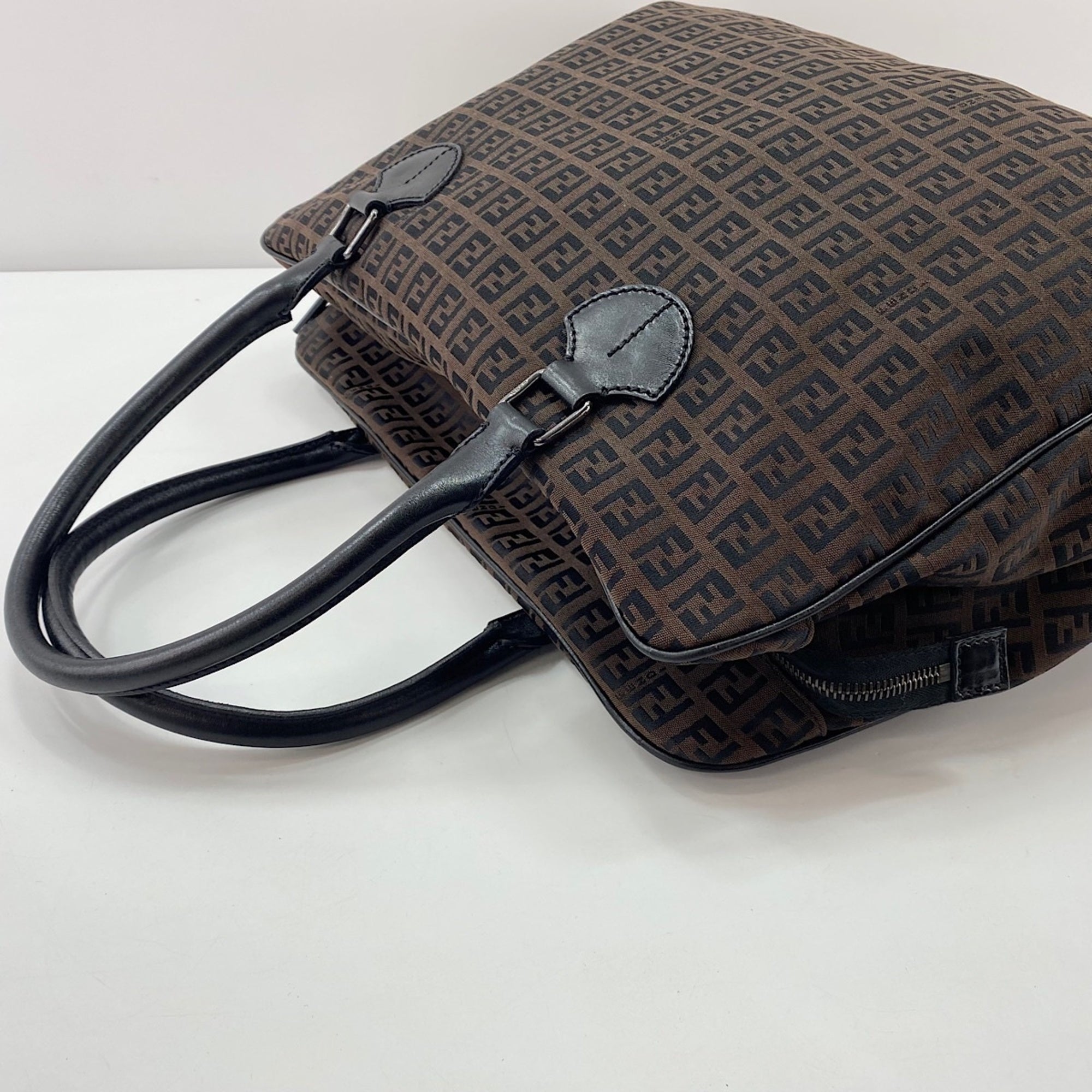Fendi Brown Canvas Handbag (Pre-Owned)