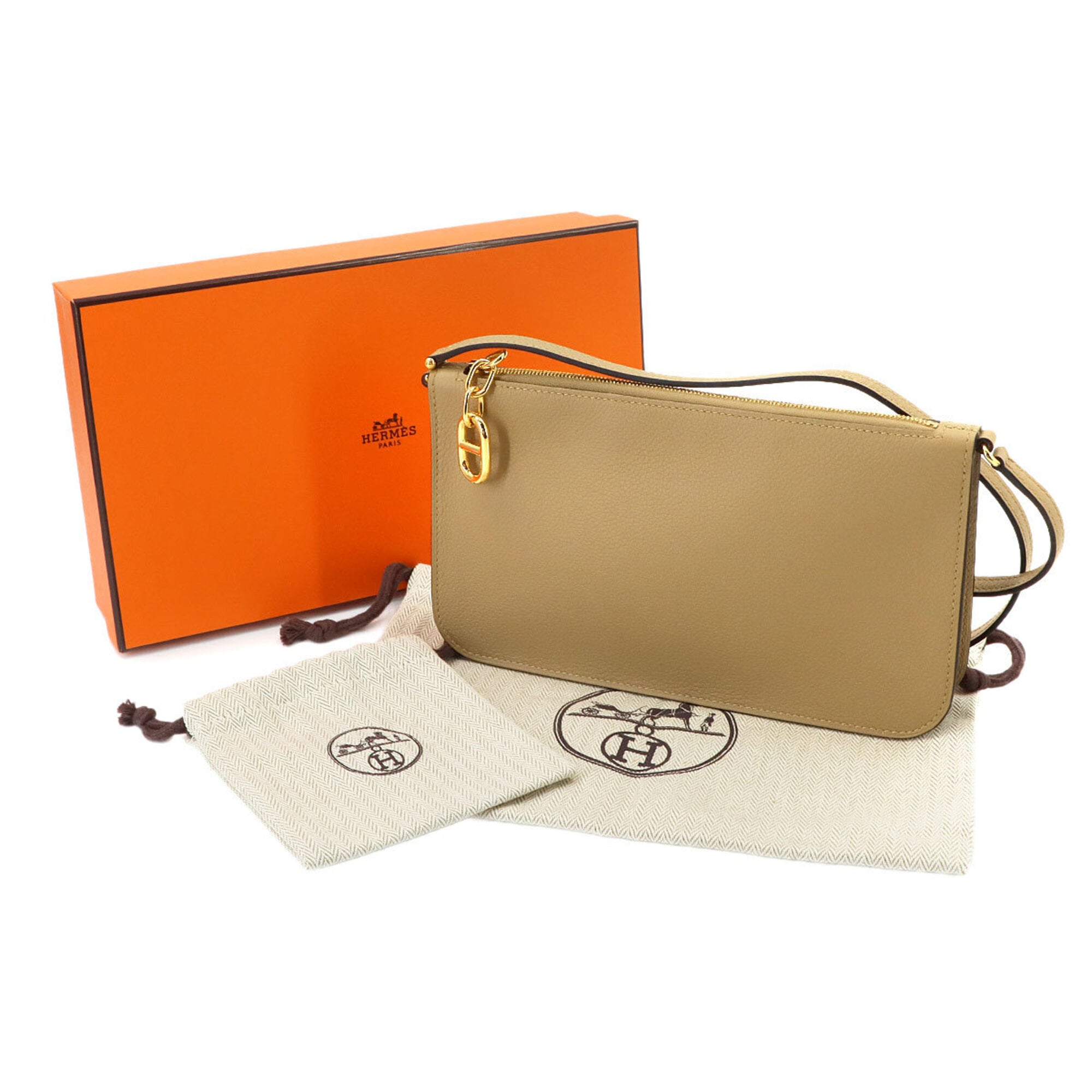 Hermes Kraft Evercalf Leather Shoulder Bag (Pre-Owned)